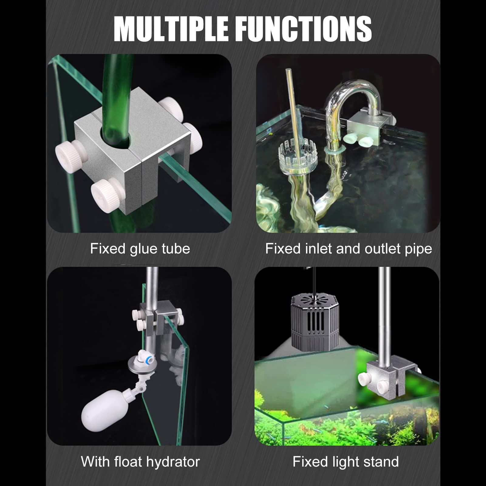 Supporto per Apparecchio per Acquario, Morsetto di Fissaggio per Tubo dell'Acqua Dell'acquario Supporto per per Lampada per Tubo Dell'acquario con Dado in Plastica per per