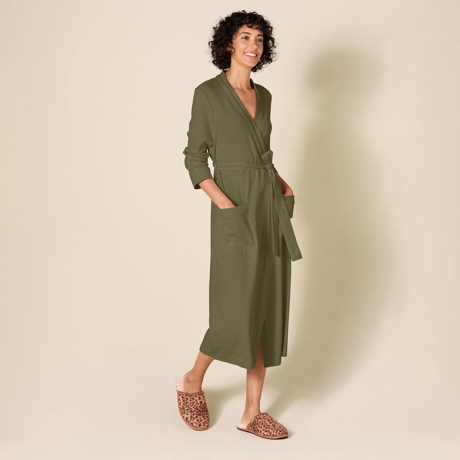 Women's Lightweight Waffle Full-Length Robe (Available in Plus Size) - image 5