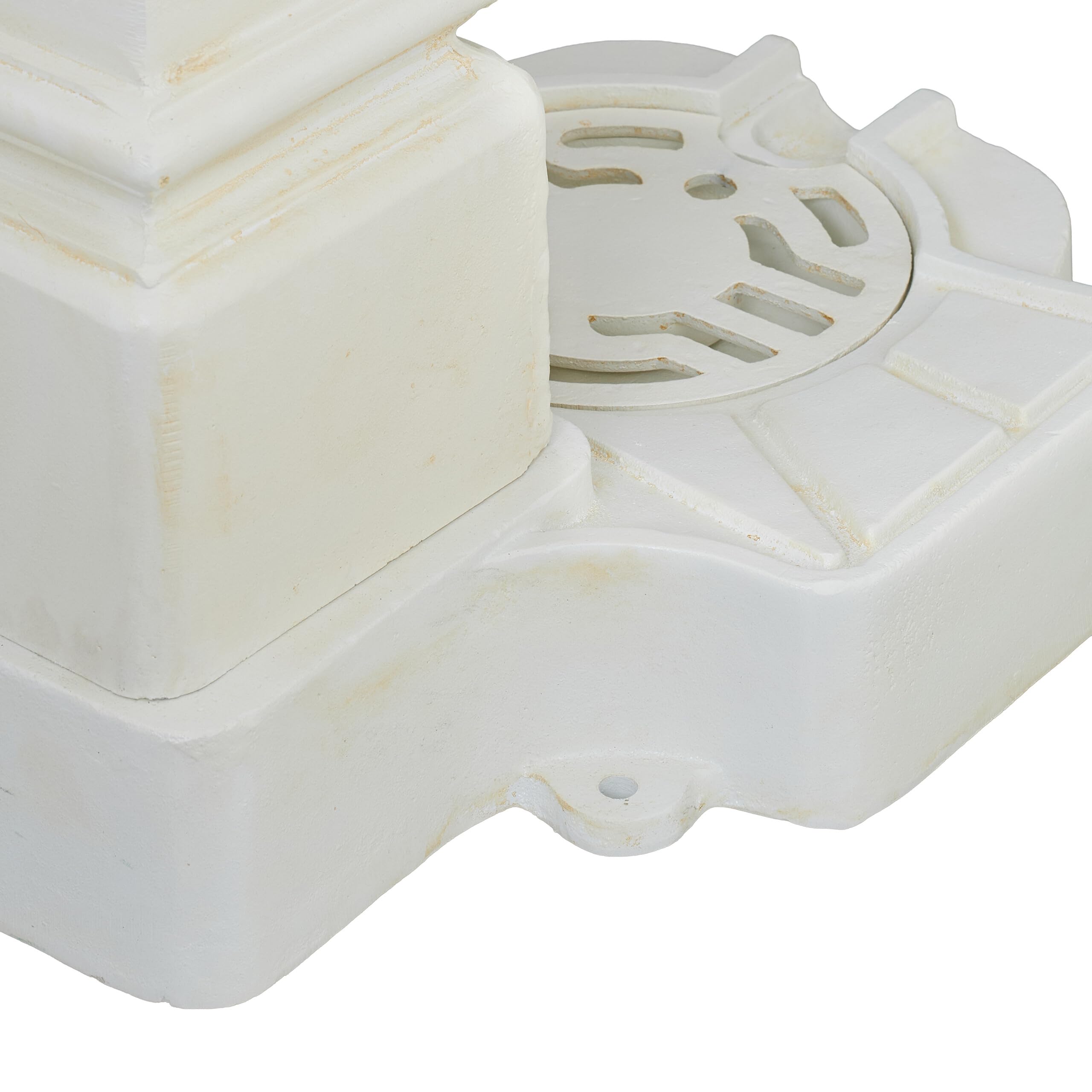 Relaxdays Fuente de Pie Antigua Aluminio Fundido 93x47x38 cm Blanco Latón