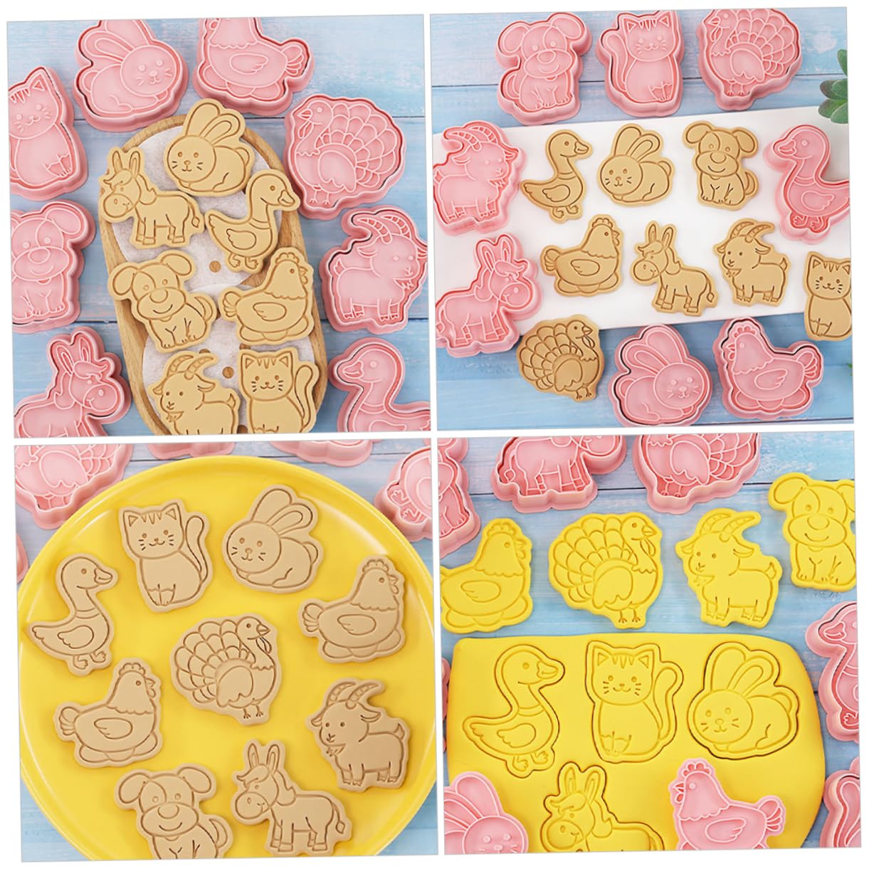 Cabilock 4ensembles Set De Emporte Animaux Plastique Alimentaire Outils De Pâtisserie pour Cookies Animaux De Biscuits pour Activités