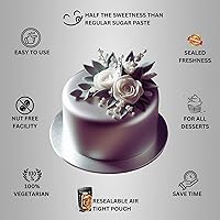Vista 5 de Confect Fondant for Cakes Chefs Choice for Cake Decorating Shimmering Silver Metallic Fondant 8.82 Oz Dorado champán