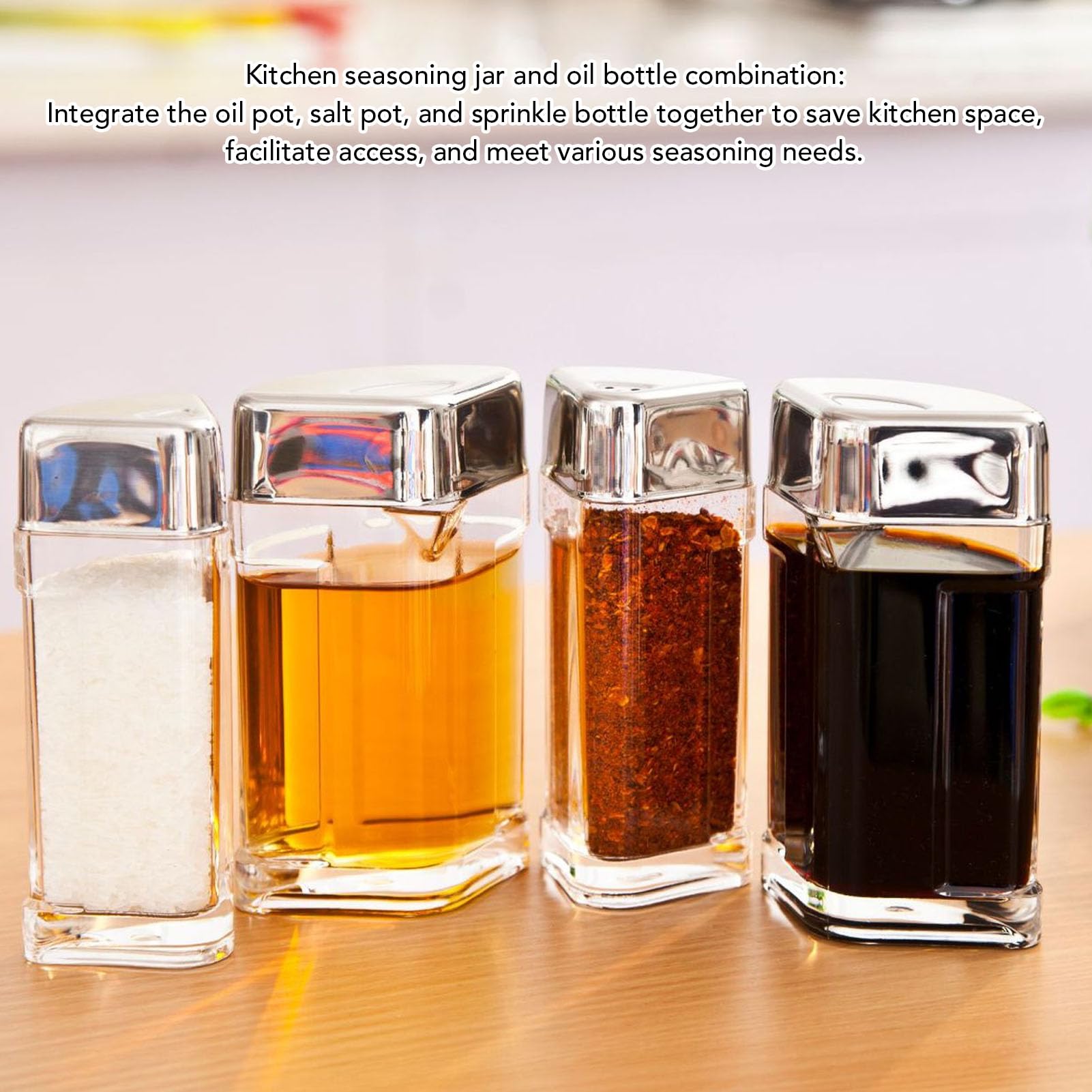 Barattolo per condimenti da, Contenitore Trasparente per condimenti, Saliera, Rotante Trasparente 2x150ML 2 Bottiglie da condimento da da 80ML per Sale Olio
