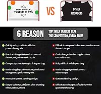 Vista 6 de Top Shelf Targets Discos de disparo magnéticos para hockey y lacrosse – Paquete de 4 unidades de entrenamiento combinado con correas – Ayudas