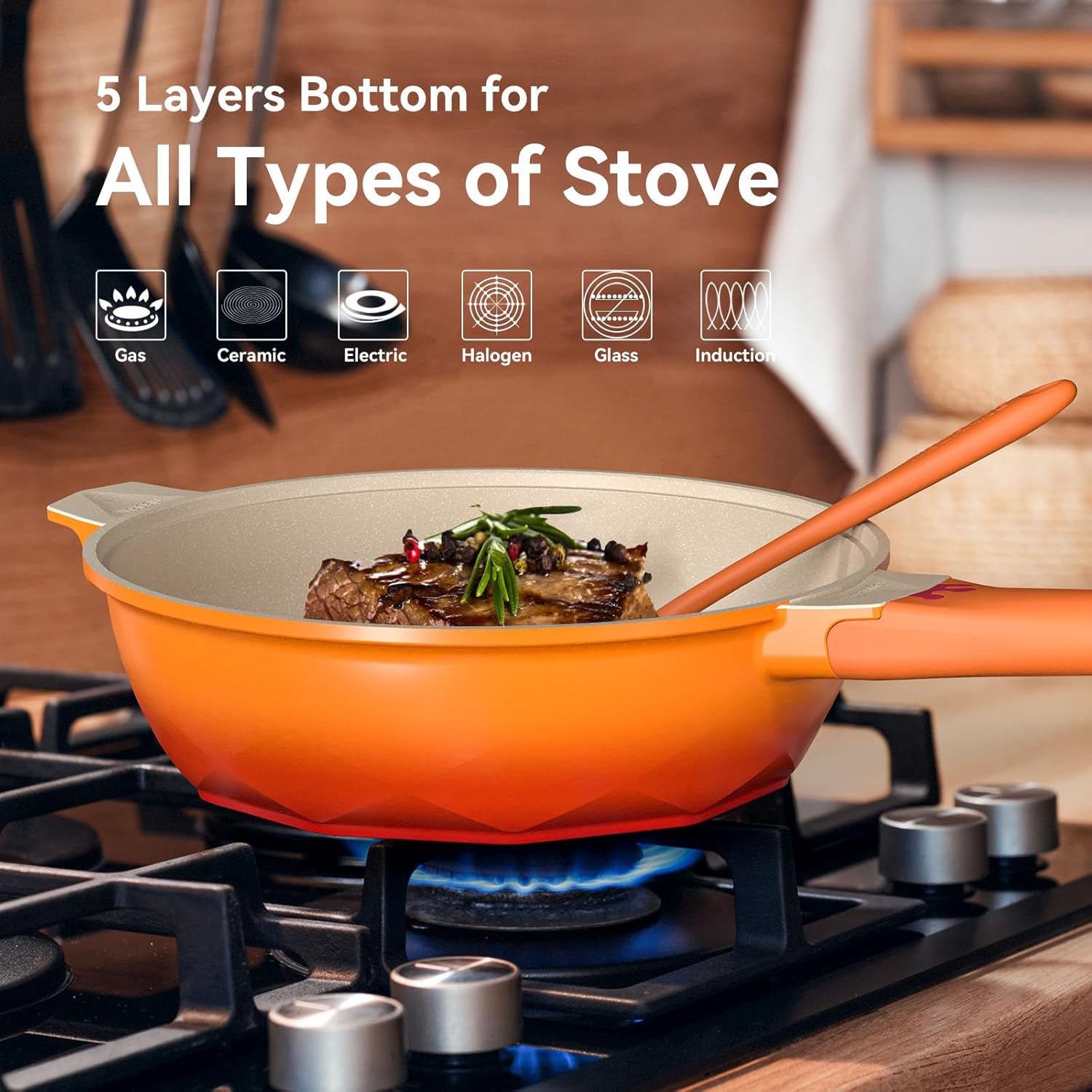 Nonstick Pan Works on All Stovetops