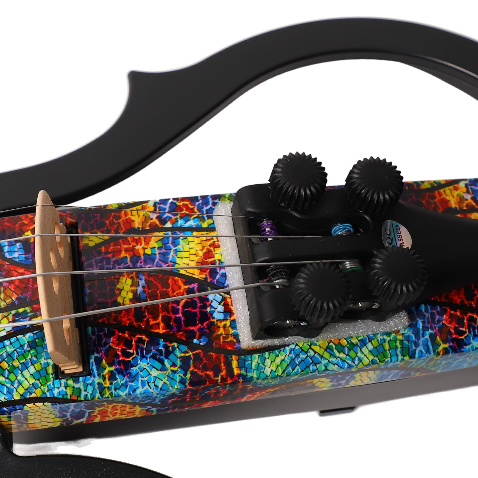 Drfeify Violino Elettrico Senza Testa, Corpo in Fibra di Carbonio, Violino Elettrico Silenzioso con Bordo in ABS, Pickup DV 10B, per Musicisti Che Praticano e Suonano, con Amplificatore per Cuffie e
