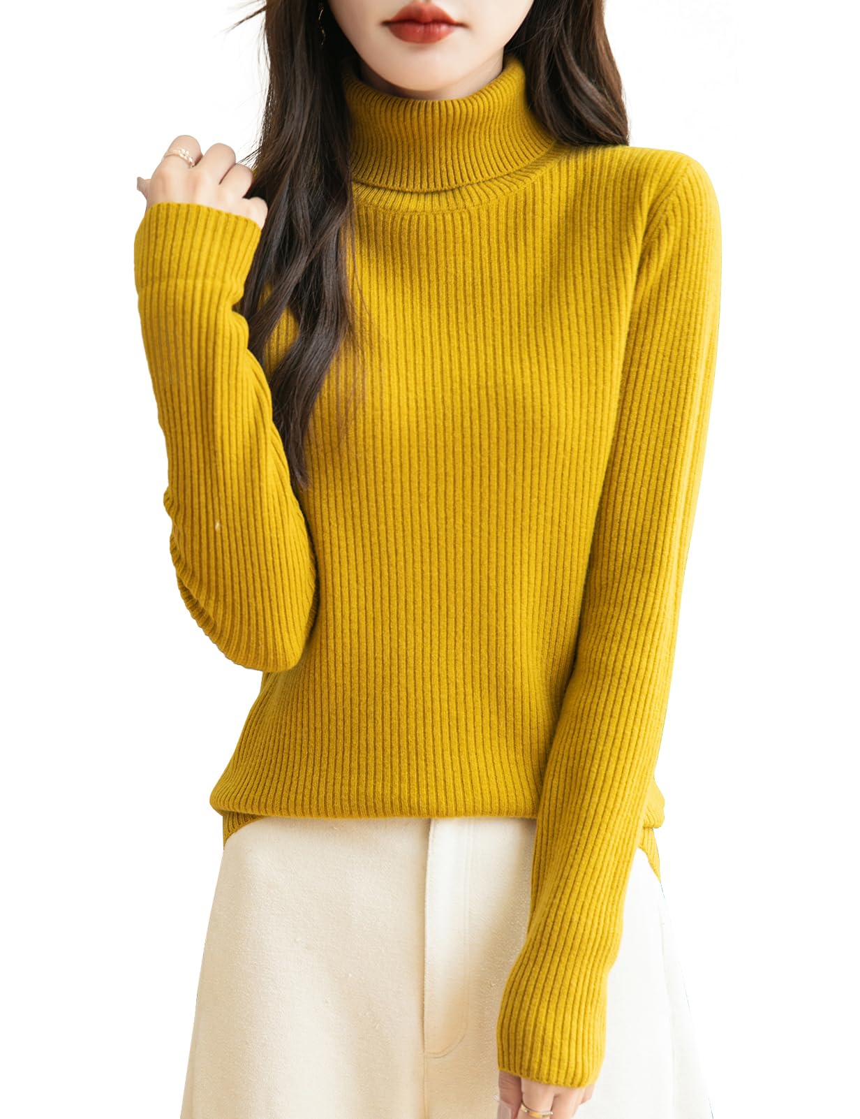 Chanyarn Dames 100% merinowol coltrui 2024 herfst winter lange mouwen Chanyarn Dames 100% merinowol coltrui 2024 herfst winter lange mouwen