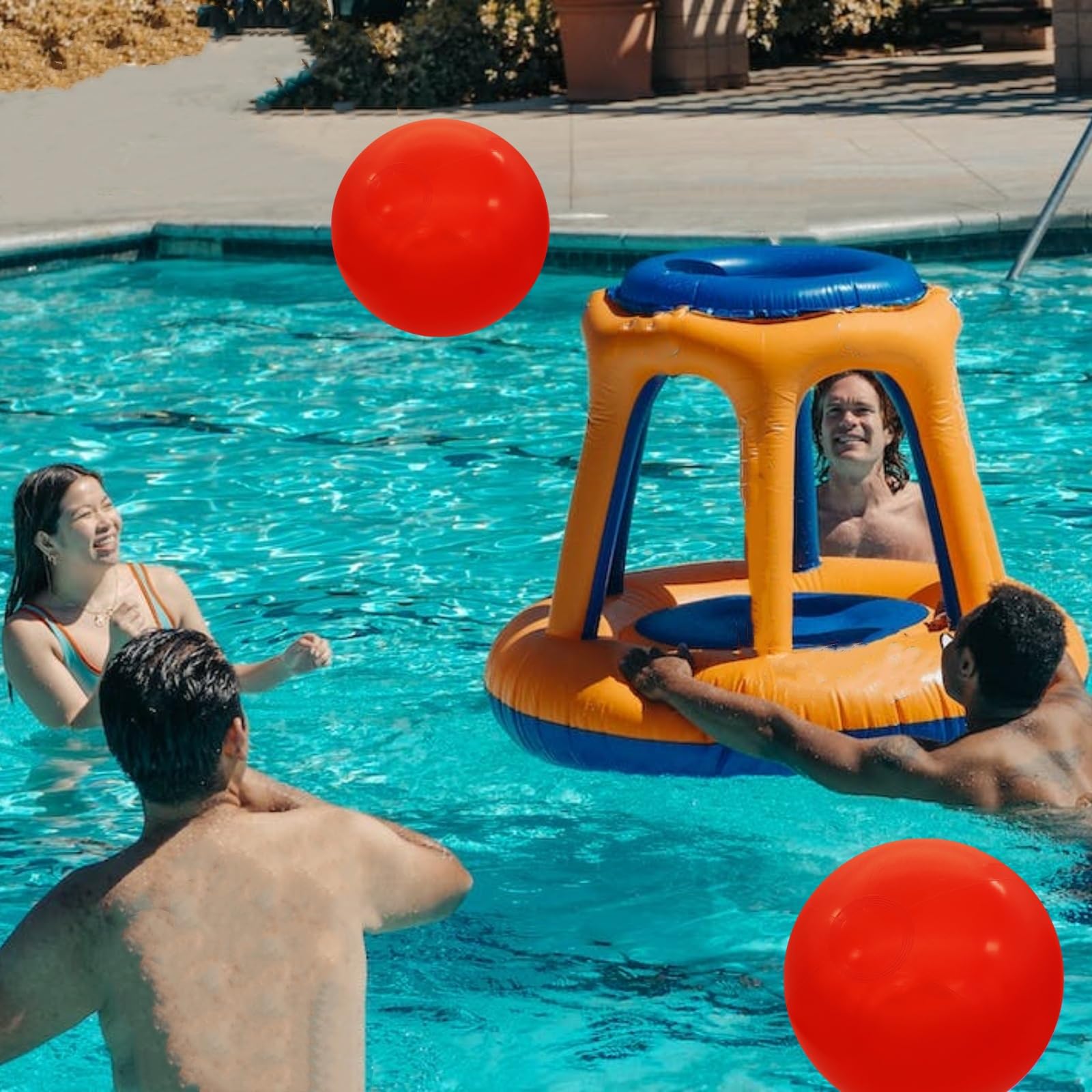 Amazon | GCQJOQ インフレータブルビーチボール、ソリッドレッド