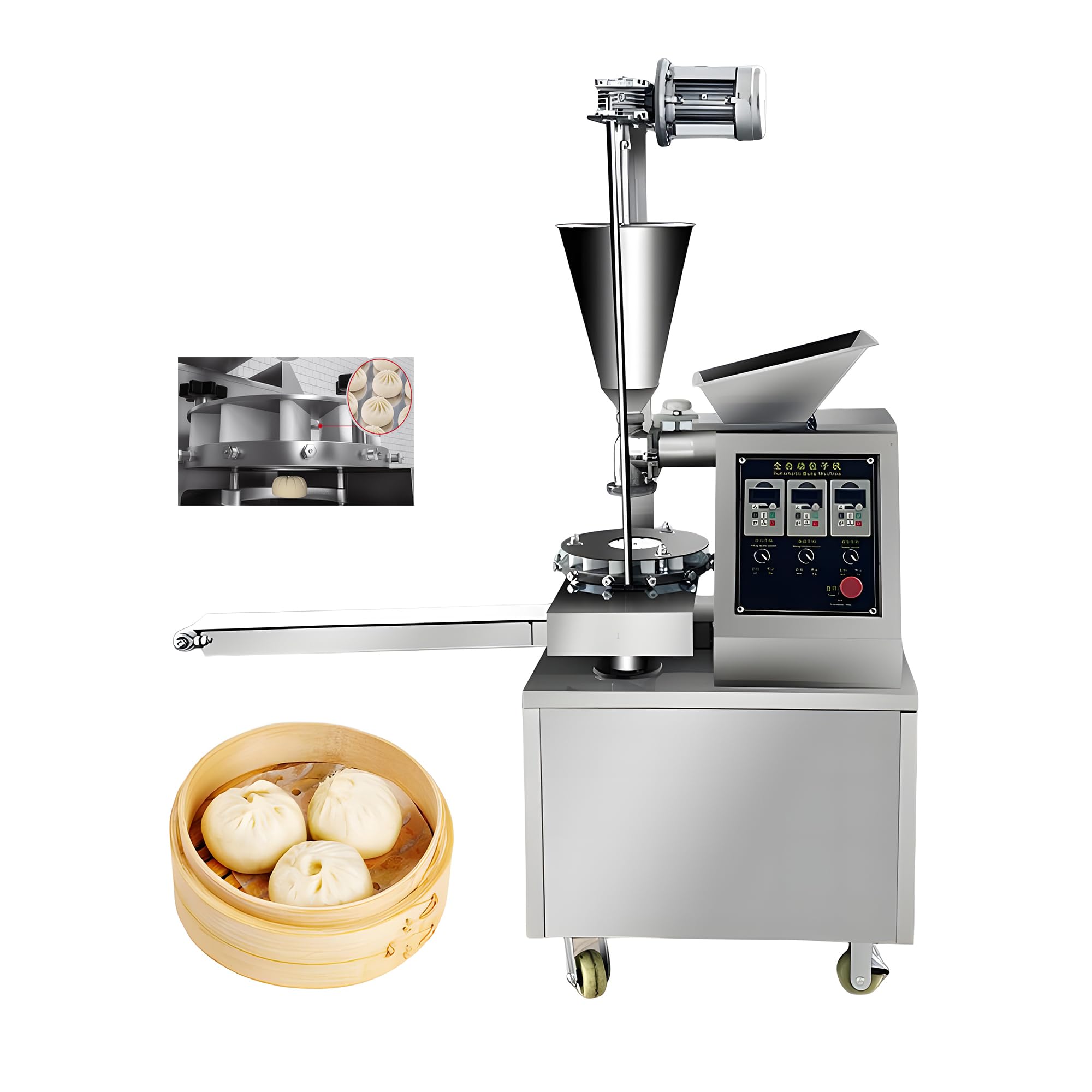 HayWHNKN Steamed Stuffed Filling Machine commercial Momo Maker Commercial Steamed Stuffed Bun Machine Baozi Pastry Pie Filling Machine Soup Dumplings Maker 110V