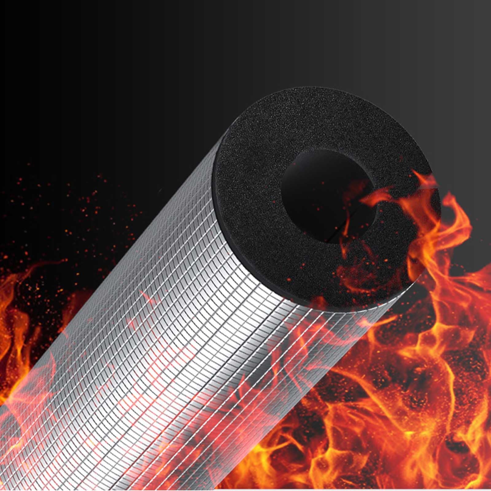 95cm Aluminiumfolie-Isolationsrohr Heizungsrohr Rohrisolierung Isolation Selbstdichtende Rohrisolierung für Möbel Und Industrie Und Elektronische Geräte, Dicke 50.0mm, ID 22.0-114.0mm(108.0mm/4.25")