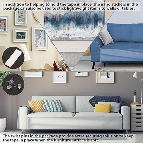 Miniatura 7 de Protector de muebles antiarañazos para gatos, funda gruesa para sofá, protector transparente y adhesivo para gatos y perros, protector antiarañazos