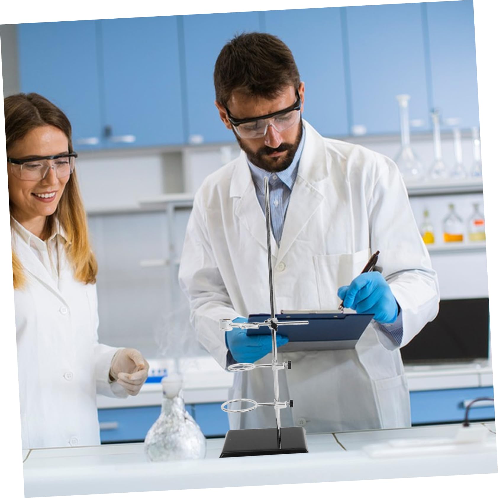 Zerodeko Marco De Hierro Soporte De Laboratorio Material Metálico Para Herramientas De Soporte Para Experimentos Química y Laboratorio