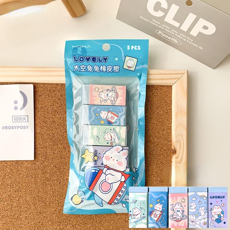 Miniatura 11 de 5 unidades de borradores para lápices estéticos japoneses kawaii suaves borradores de dibujos animados kawaii de animales de dibujos animados lindos