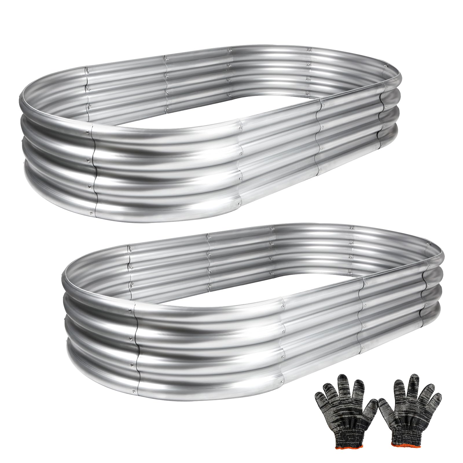 Gartist Galvanized Raised Garden Bed, 4x2x1ft (2-Pack)