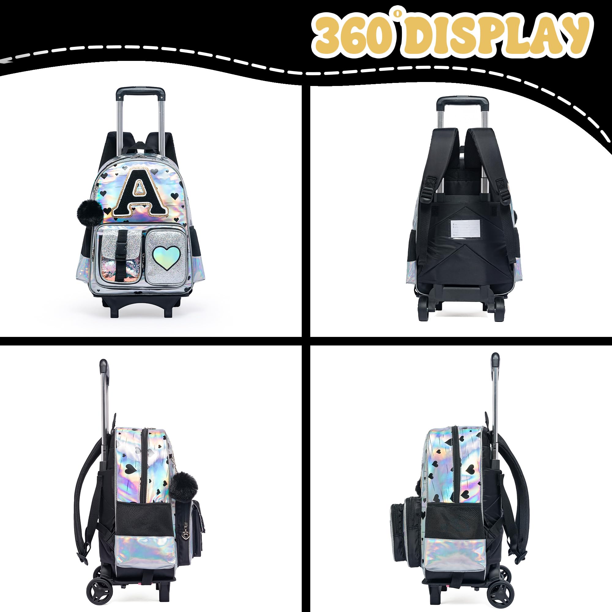 HTgroce Mochilas Trolley Escolares para Niñas para la Escuela Primaria