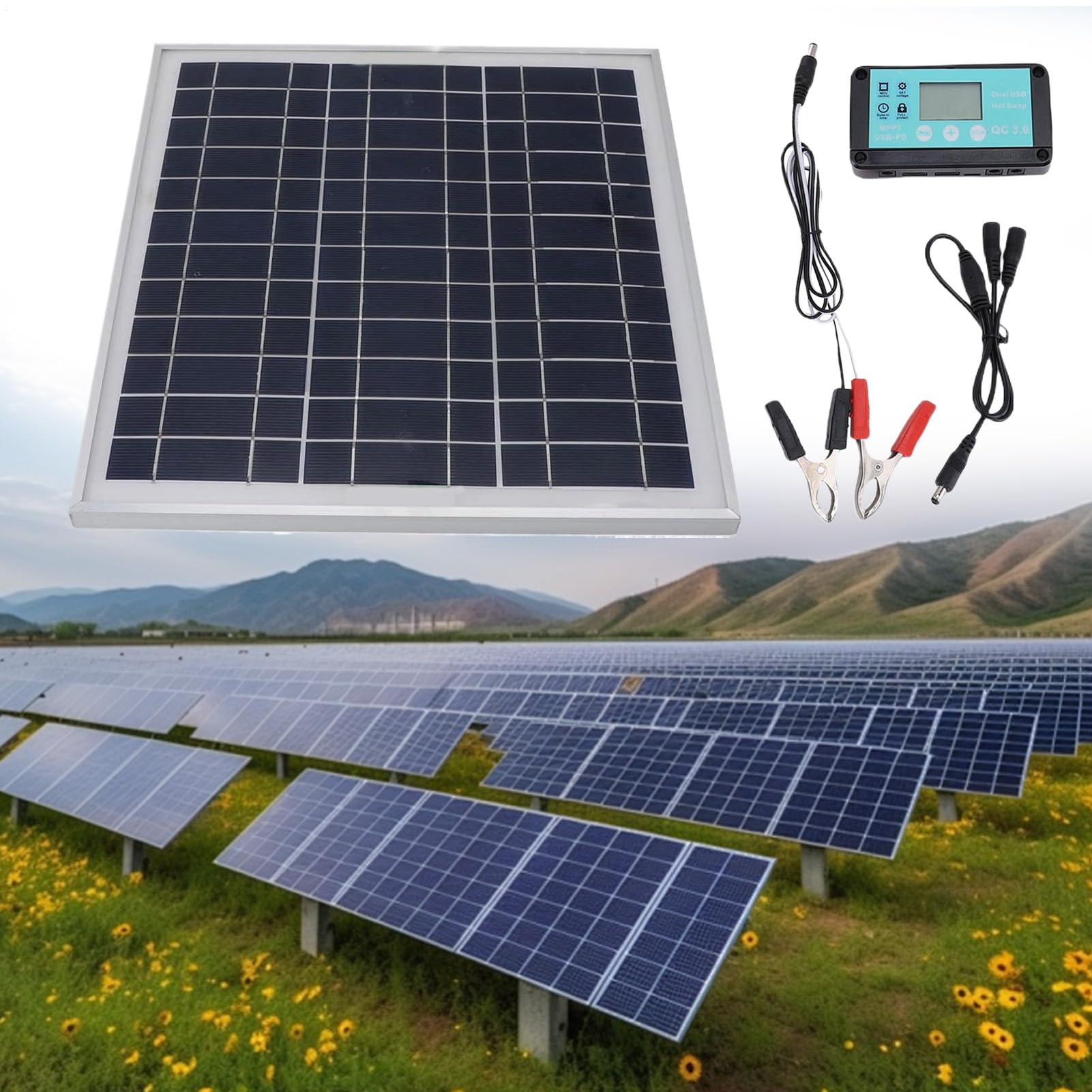 Zestaw solarny do kampera, solarny ładowarka kroplówkowa, kontroler do utrzymania akumulatora, zestaw do ładowania, akcesorium samochodowe do ciężarówki, sprzęt do motocykli i naczep, zaopatrzenie do