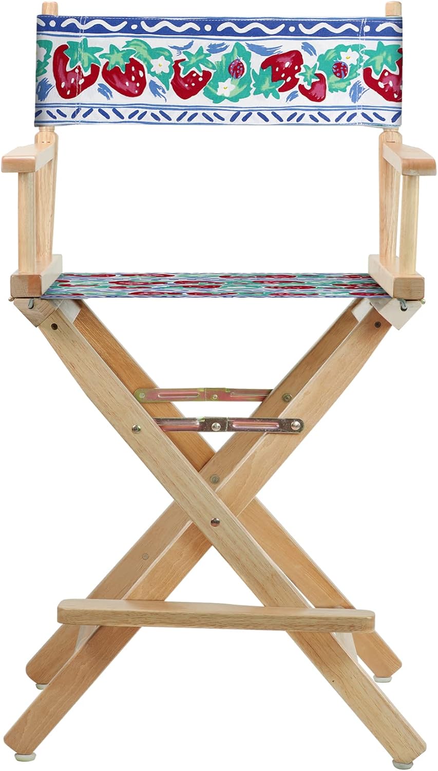 Casual Home 24" Director's Chair Natural Frame-Strawberry Park