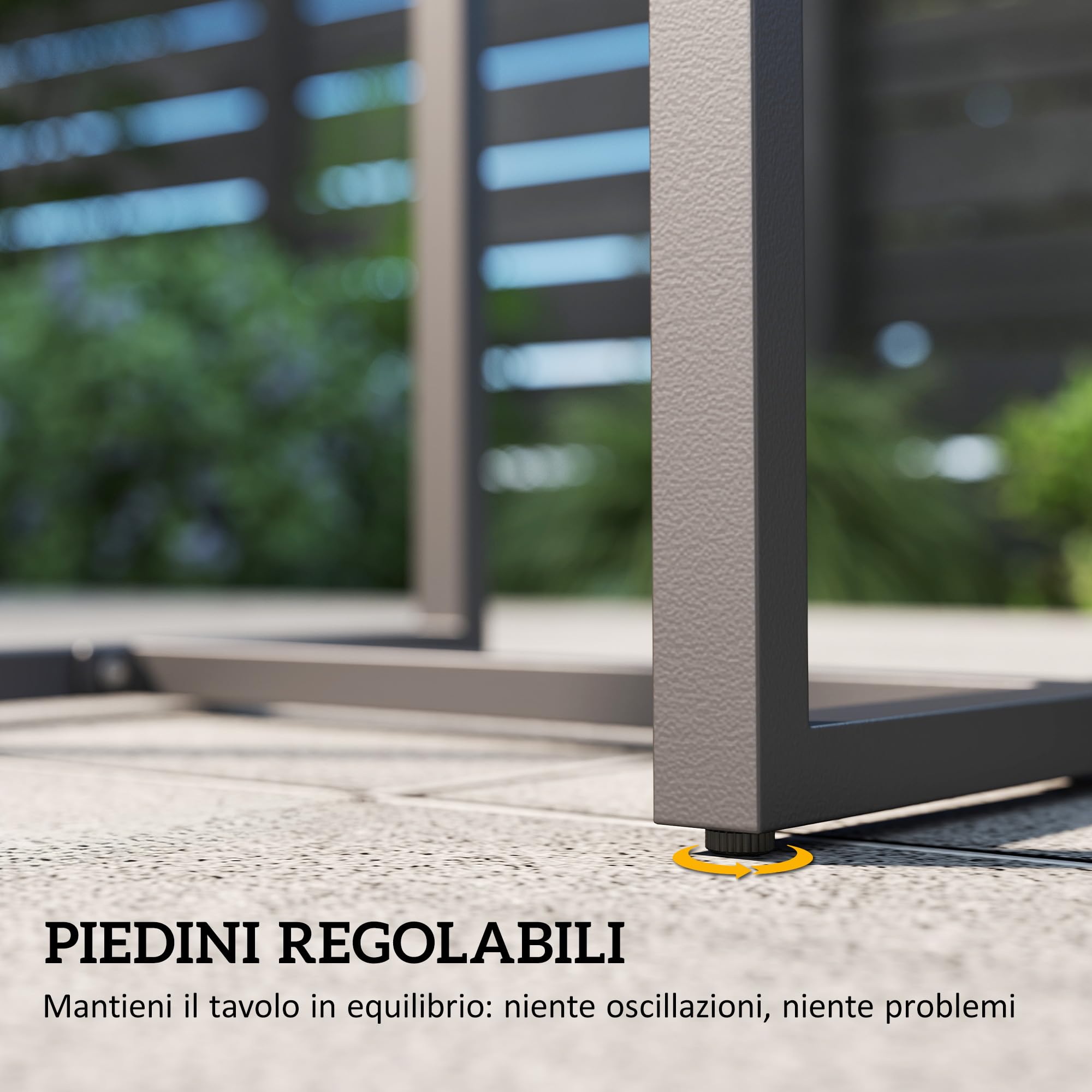 Outsunny Set da Giardino 3 Pezzi in Rattan PE e Acciaio, Set 2 Sedie con Cuscini Lavabili e Tavolino da Caffè con Piano in Vetro, Set di Mobili da Balcone, per Patio e Cortile, Grigio Scuro e Nero