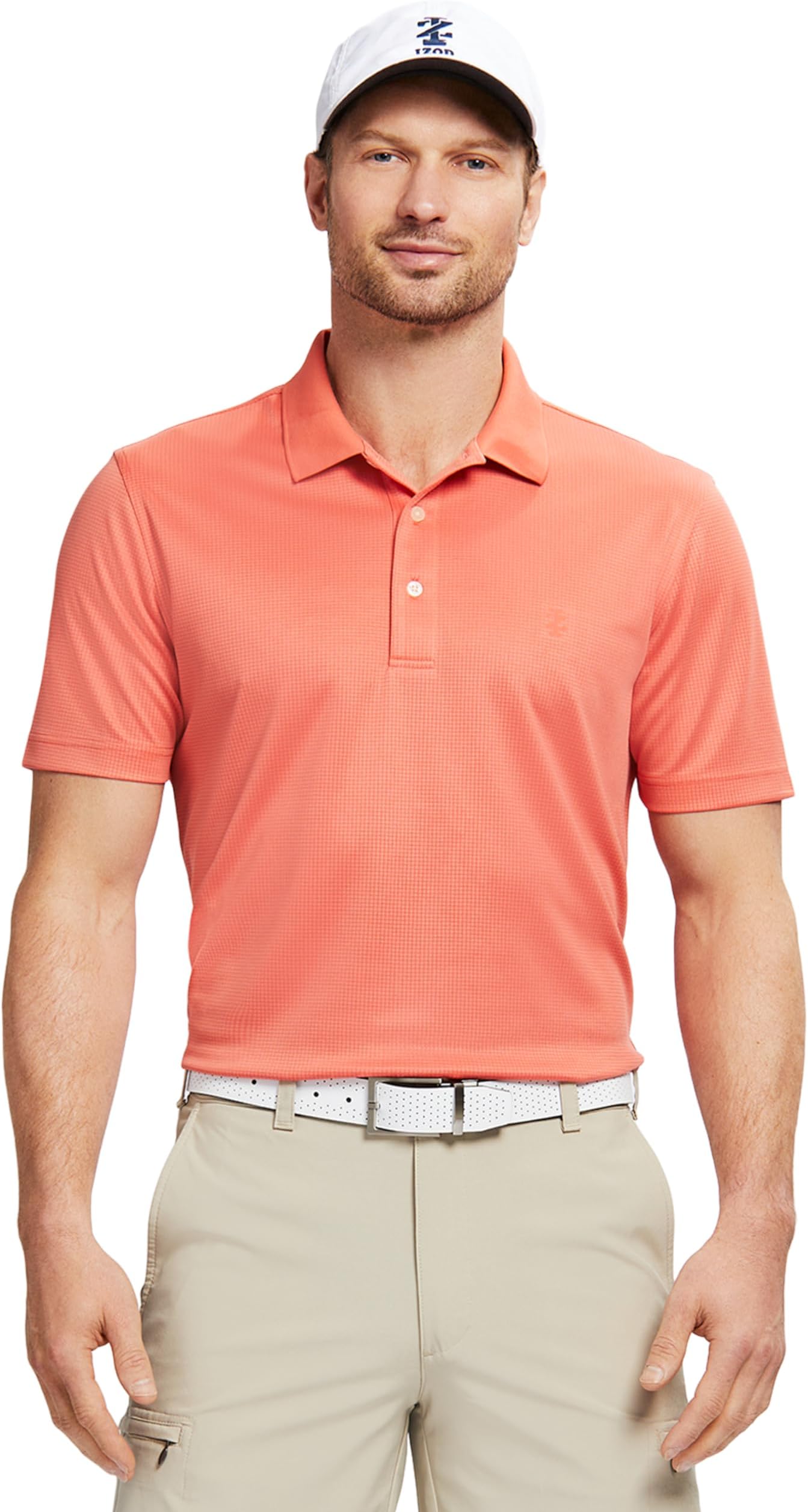 Izod Men's Short Sleeve Golf Performance Stretch Polo Shirt