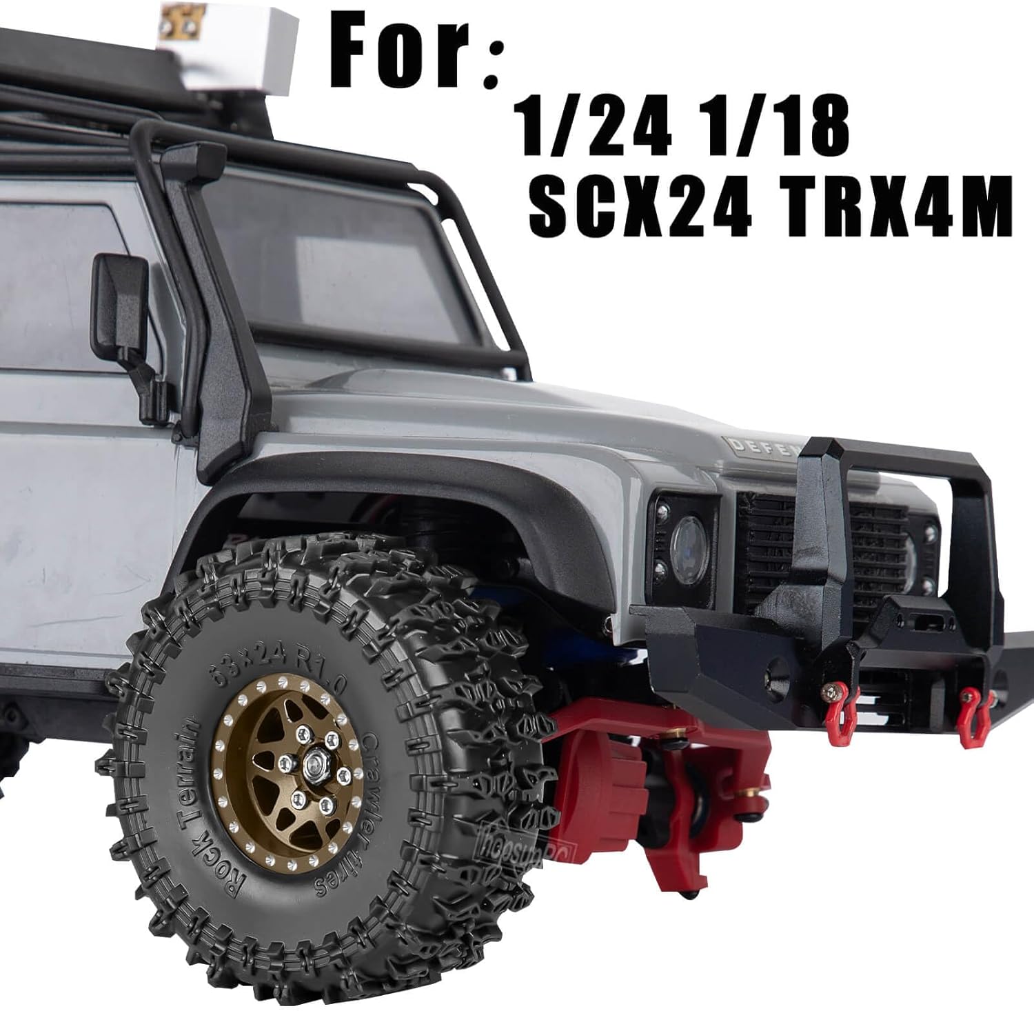 for SCX24 TRX4M 1/24 1/18 RC Crawler Car,Aluminum 1.0" Beadlock Wheel Tires Hub Rim 4PCS 1.0in Beadlock Heavy Duty Rim,Brown