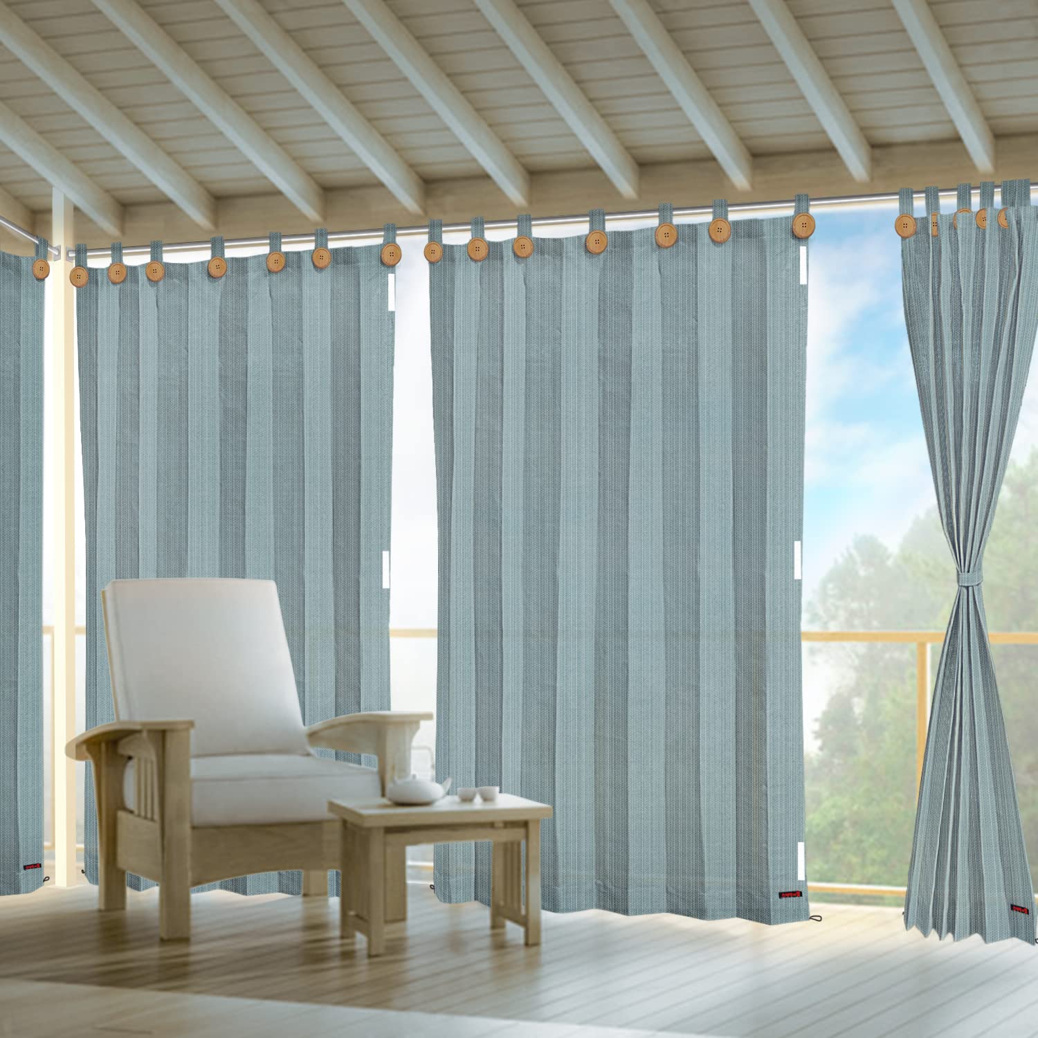 HIPPO Customize Outdoor Curtain Sun & UV Protection for Balcony, Patio, Light Filtering Curtain with Custom Options 230 GSM Customizable Curtains-image-14