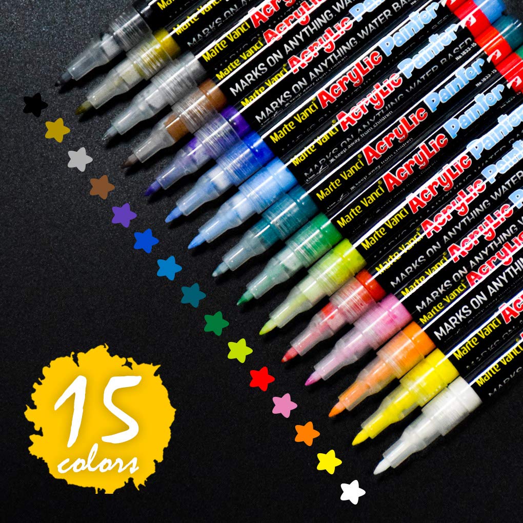 SAYEEC Oil Based Art Marker Pen, 8 Assorted Colours Fine Paint Tyre Marking Pen Great for Pop Arts/Personalised Mugs/Stone Craft Work/Tyre Marking/Decorating Plates (8 Assorted Colored)
