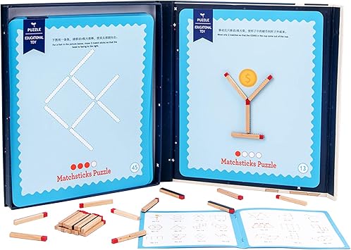 Amazon Co Jp Aibecy マッチ棒パズル集中トレーニングおもちゃ数理論理学おもちゃstemテーブルゲーム3歳以上の男の子と女の子 おもちゃ