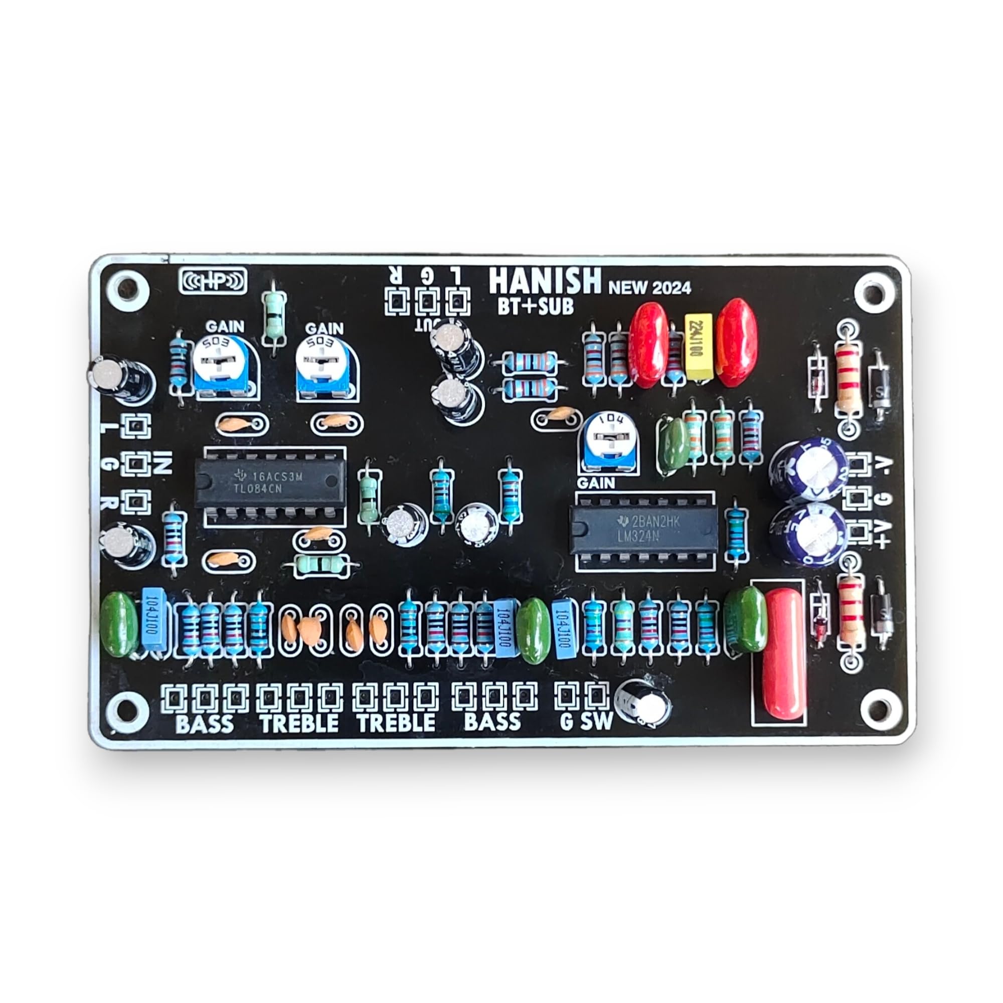 Generic Hanish 2.1Subwoofer Bass Treble Board,Sub Gain Adjustable Preset Deep Bass, 24V To 45V Dc Dual Supply - Multicolor