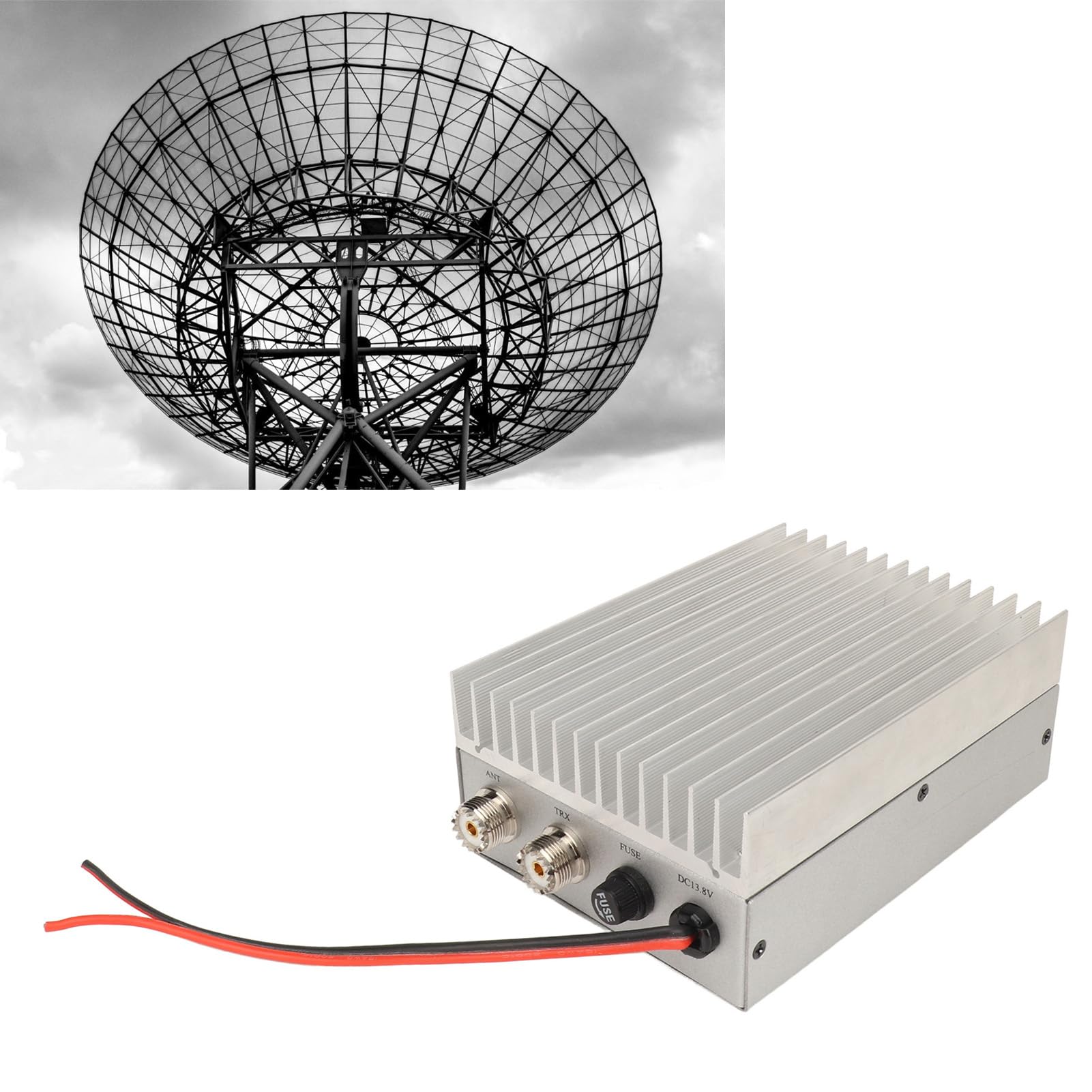 Fafeicy 400-470 MHz Wzmacniacz Mocy Częstotliwości 30 W 15 W Wyjściowe Aluminium Aluminium RF Wzmacniacz Mocy z Szybkim Rozpraszaniem Ciepła dla Wzmacniacza Sygnału Sygnału Testowania
