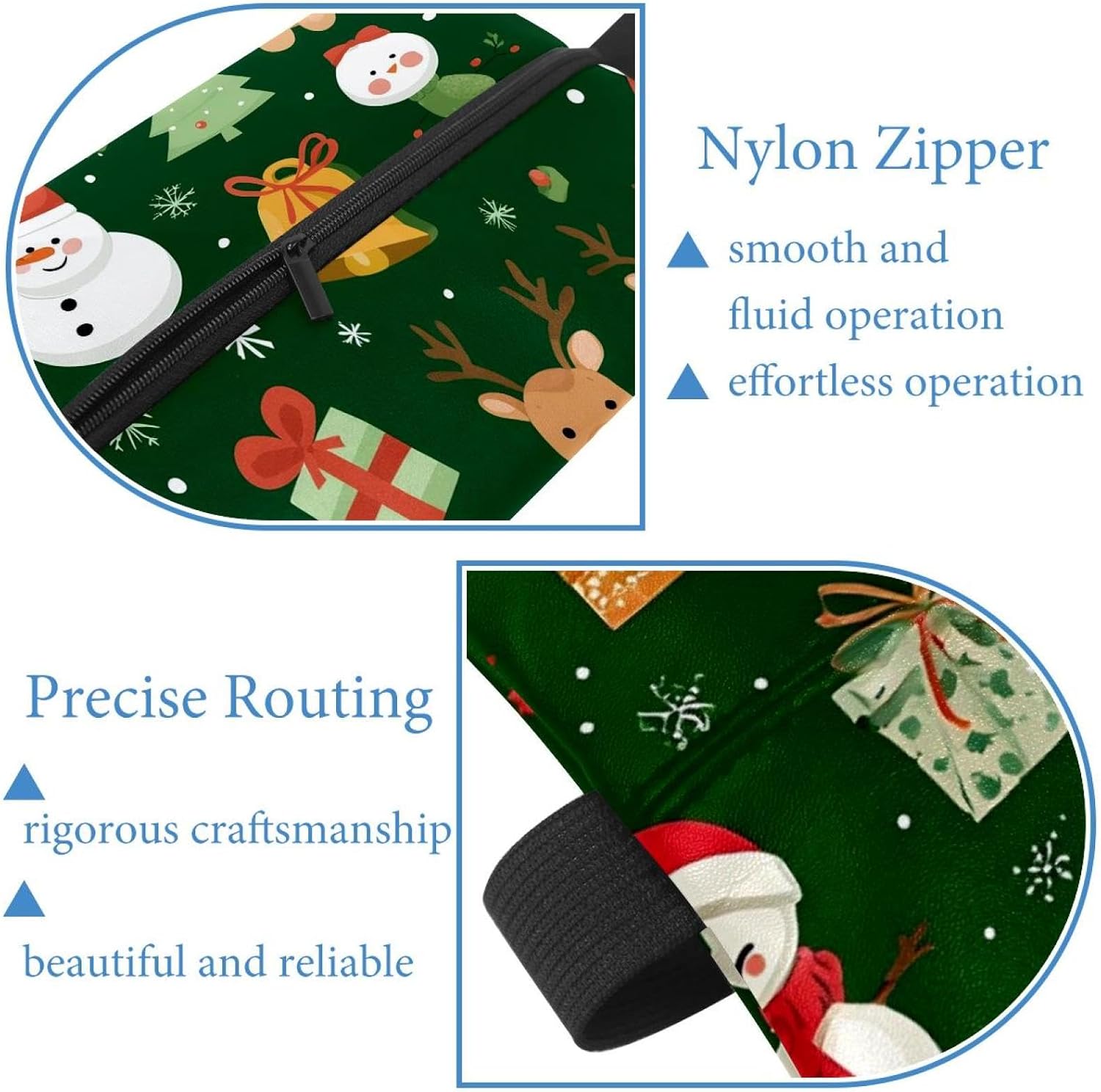 2 Pieces Tissues Purse Pocket Car Tissue Box Holder, Reusable Travel Car Visor Tissue Pouch Zipper Tissue Case for Vehicle Paper Storage (Christmas Green) image 5