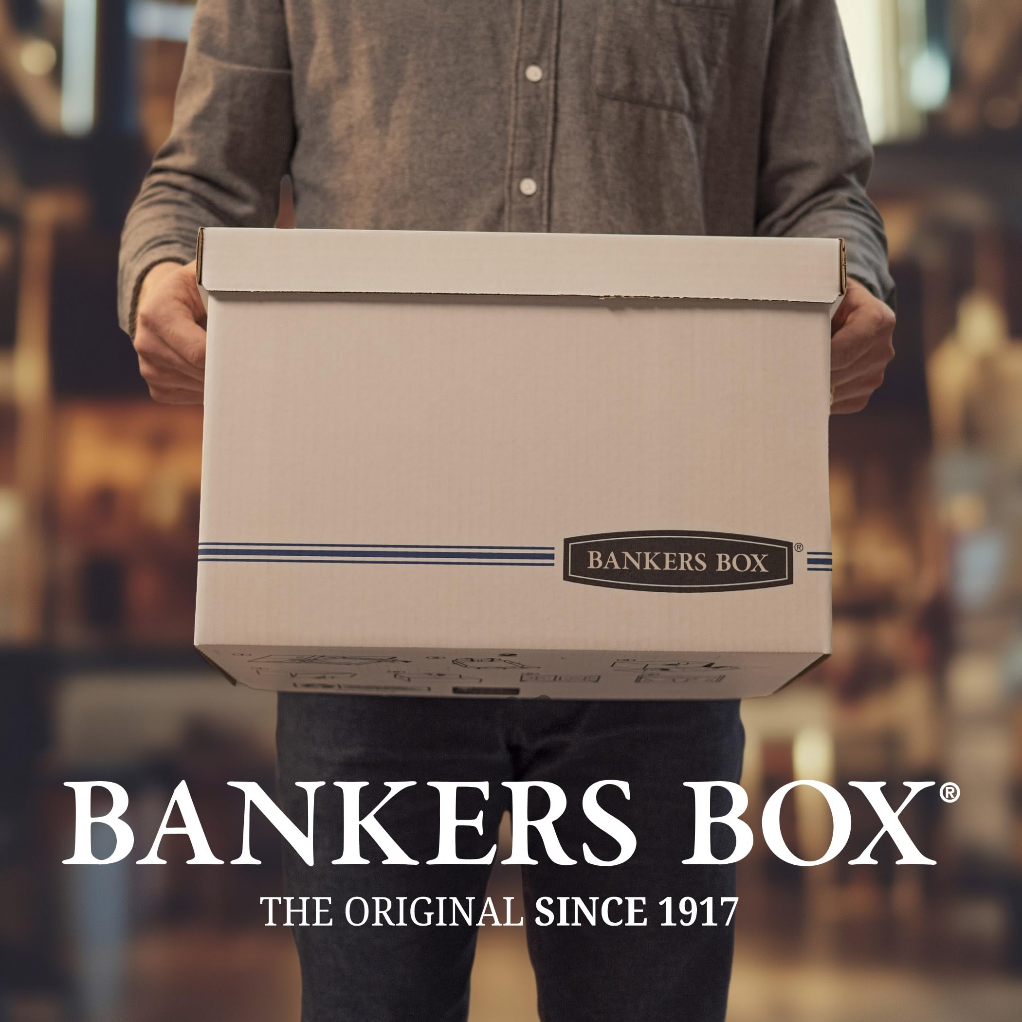 Bankers Box Stor/archivo caja de almacenamiento con tapa, carta/Legal, 12 x 10 x 15 cm, color blanco pack de 6