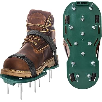 Gunpla Nail shoes with fastener lawn aerator shoes with 6 cm steel spikes for garden lawn aeration and ventilation green includes wrench