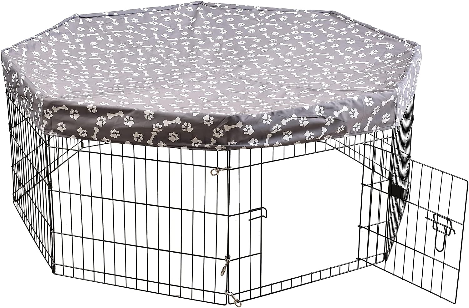 Geyecete Dog playpen Crate Cover Top Cover Dog Crate Covers Durable Sunshade Universal Fits 24 Inches Crate with 8/4 Panel-Cover…