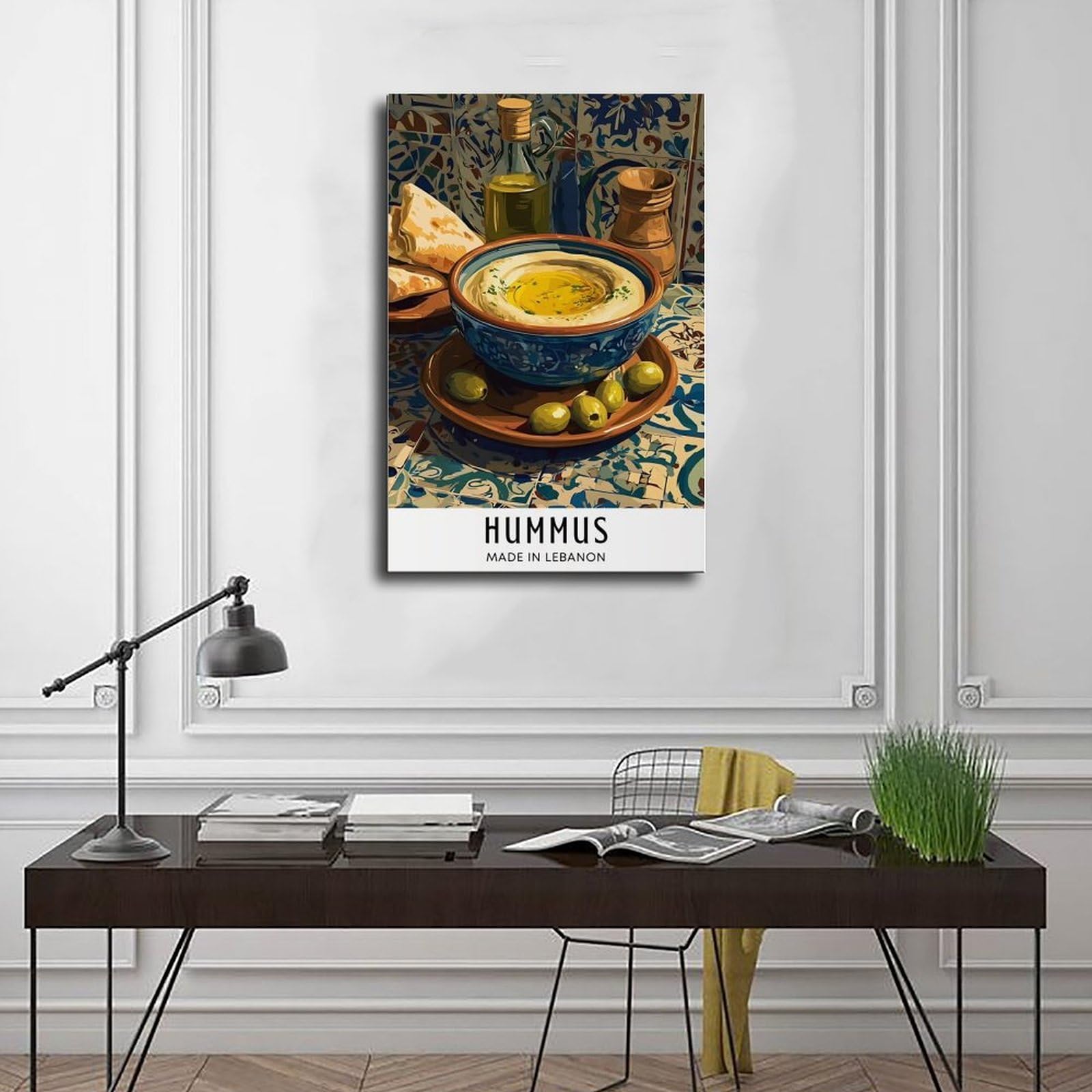 Hummus-Poster, Leinwand-Poster, Wandkunst, Dekordruck, Gemälde für Wohnzimmer, Schlafzimmer, Dekoration, 50,8 x 76,2 cm (L x B)