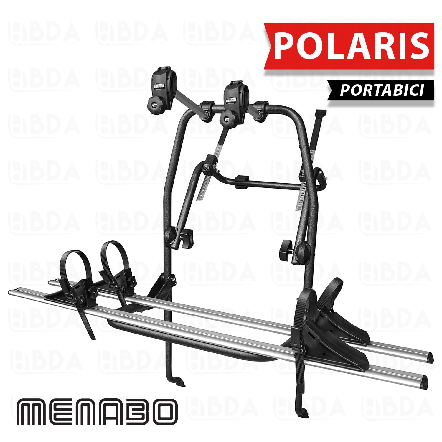Portabici posteriore per auto da 2 bike Menabò modello POLARIS 2 in acciaio per HYUNDAI i30 (PD) Wagon 5P. dal 2016