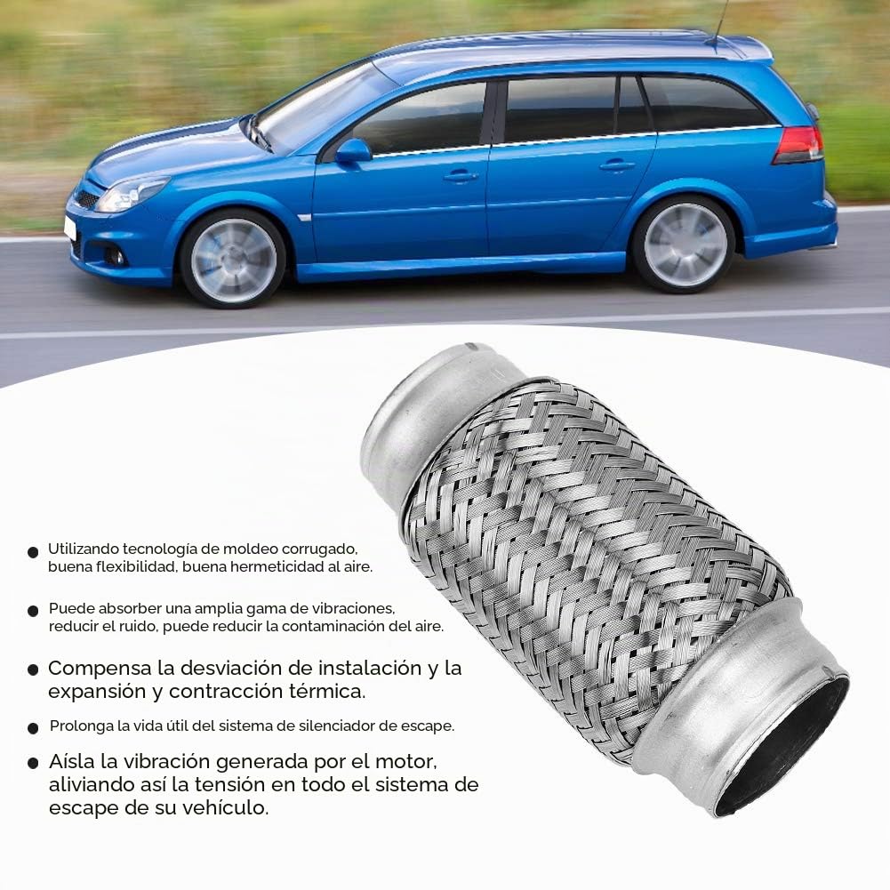 Tubo Flexible Para Escape De Acero Inoxidable 2 X 6 Pulgadas Accesorio Automotriz Compatible Con Varios Modelos De Vehículos Con Junta De Soldadura Duradera Y Resistente