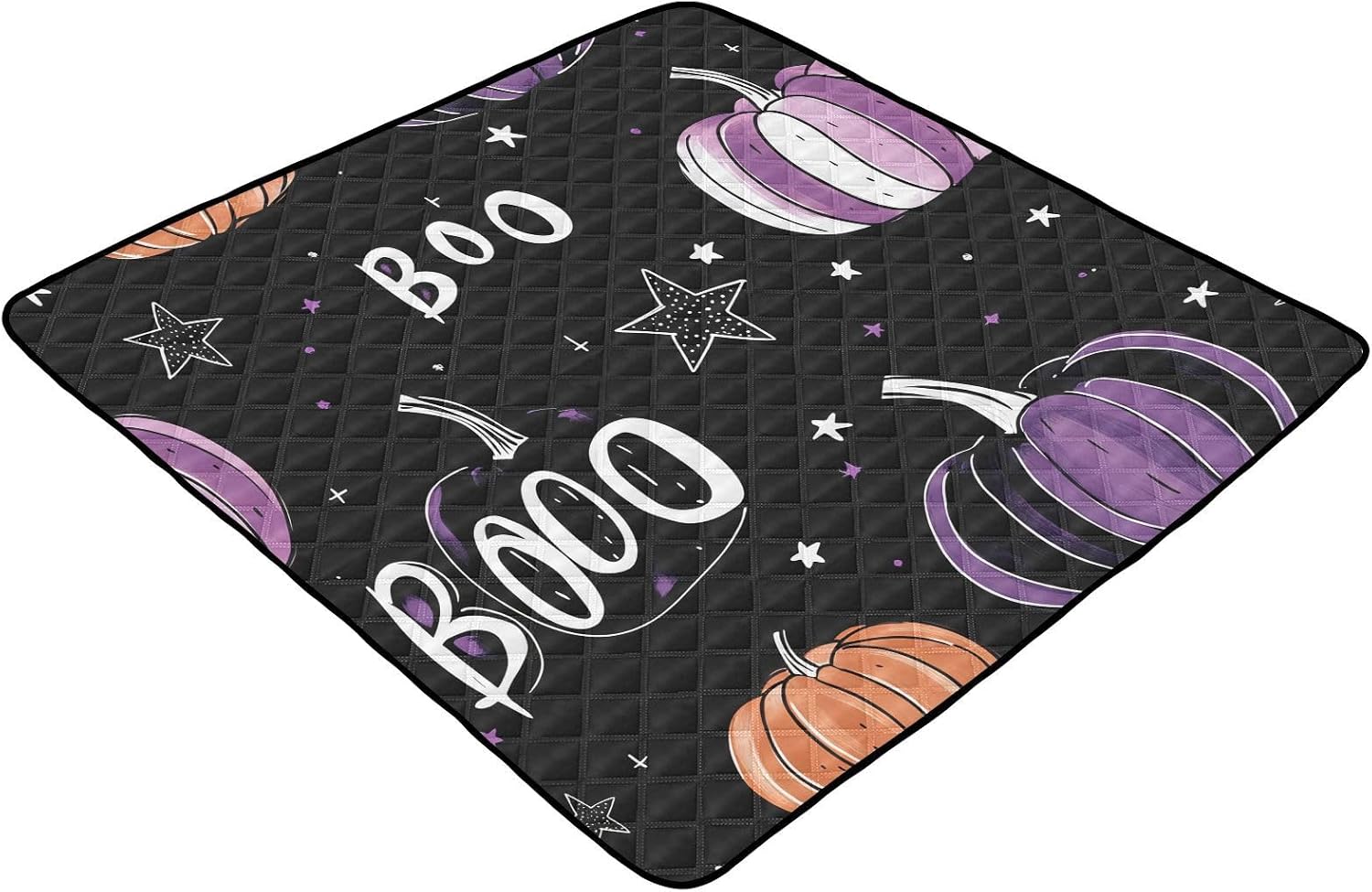 Scribble Pumpkin Baby Play Mat, 50“ X 50” Washable Folding Crawling Mat, Baby Floor Mat, Soft, Non-Slip