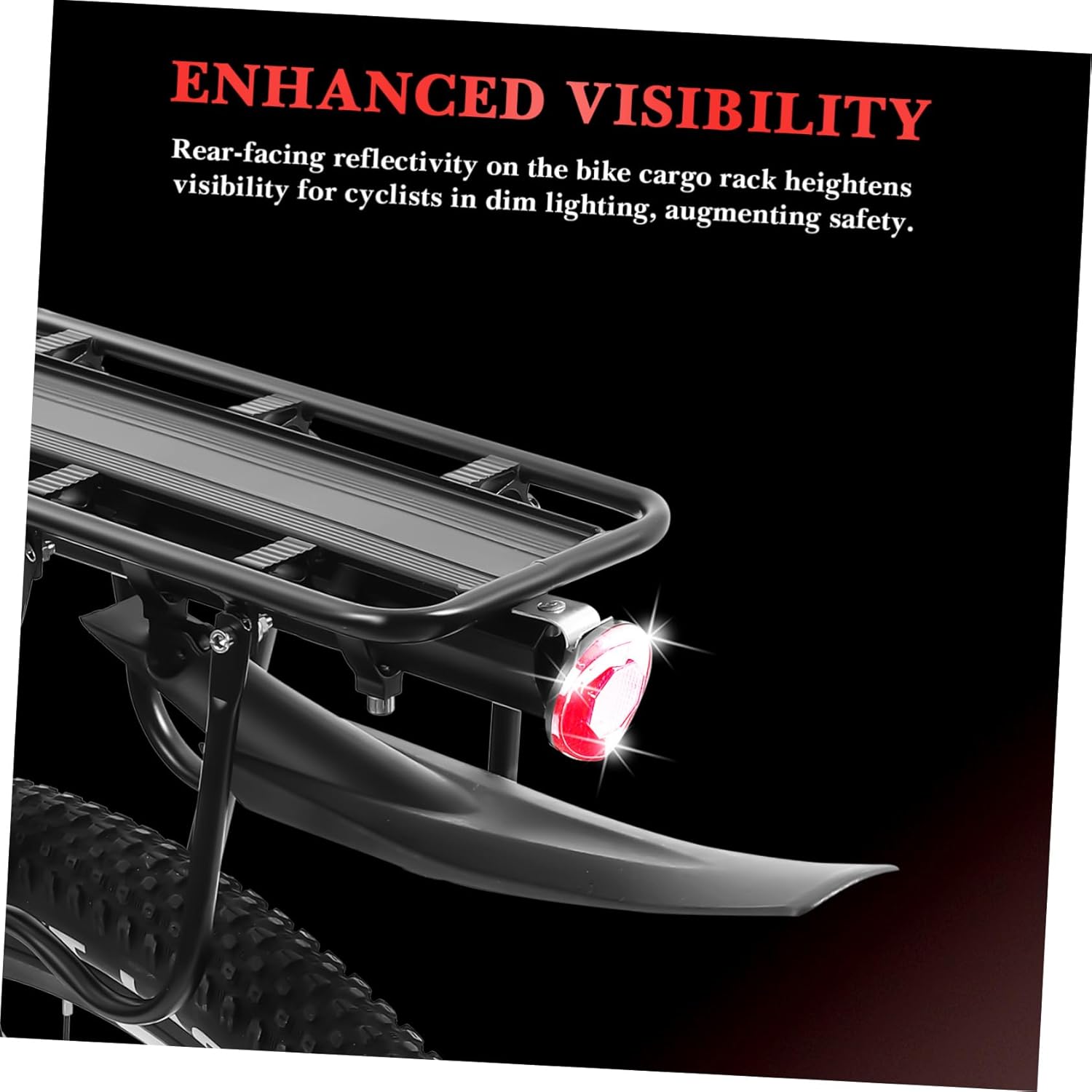 Kisangel Quick Release Bike Cargo Rack with Rear Mud Guard Lightweight Bicycle Rear Rack for Mountain and Commuter Bikes Flexible Mounting for Various Frames Enhanced Visibility Low Light