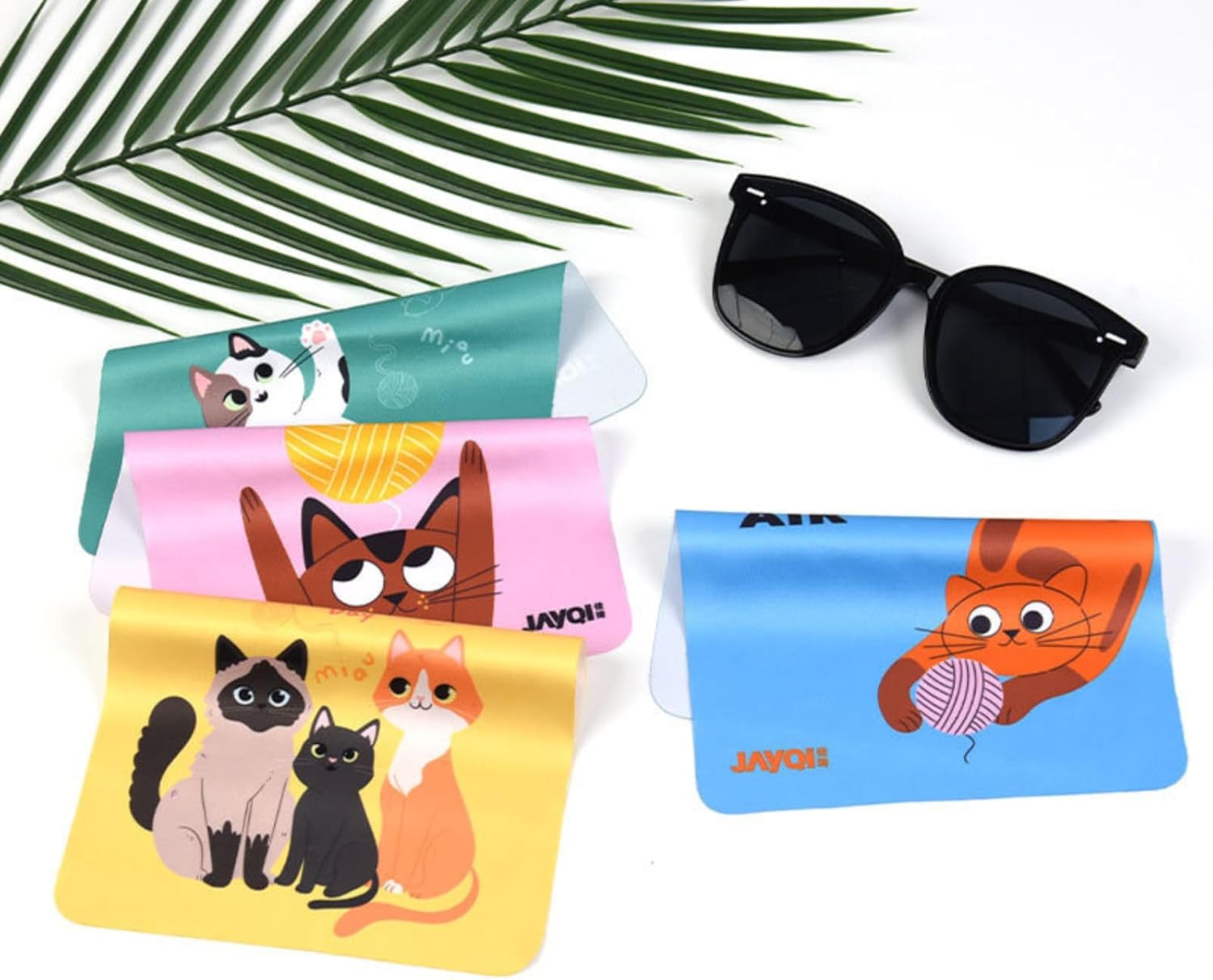 QianSiLi 100pcs Custom Logo Microfiber Cleaning Cloths - Full Color Printing for Eyeglasses, Phone Screens, Computer Monitors, Watches & Camera Lenses - Promotional Gift