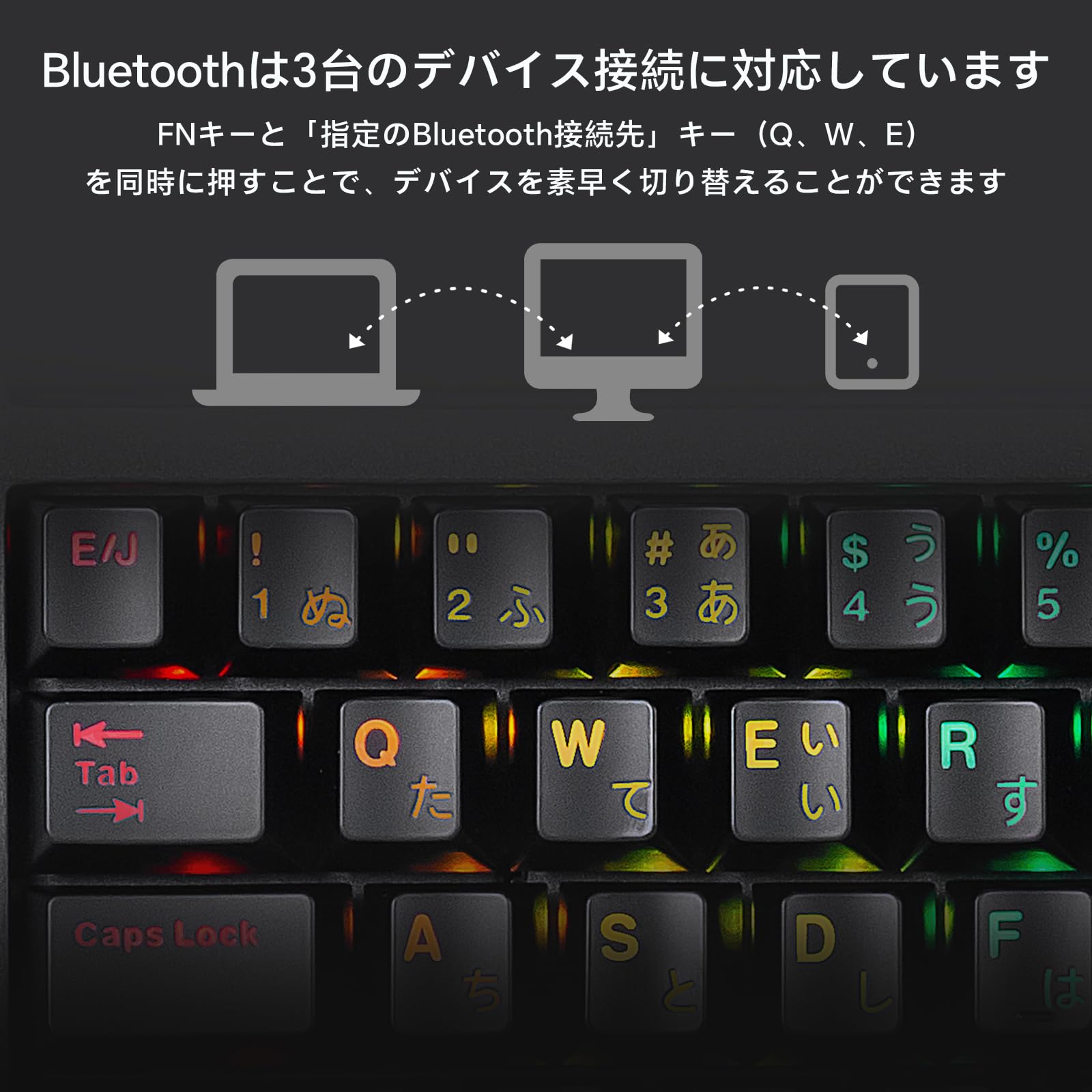 Amazon | CHONCHOW ゲーミングメカニカルキーボード 無線 有線接続 茶