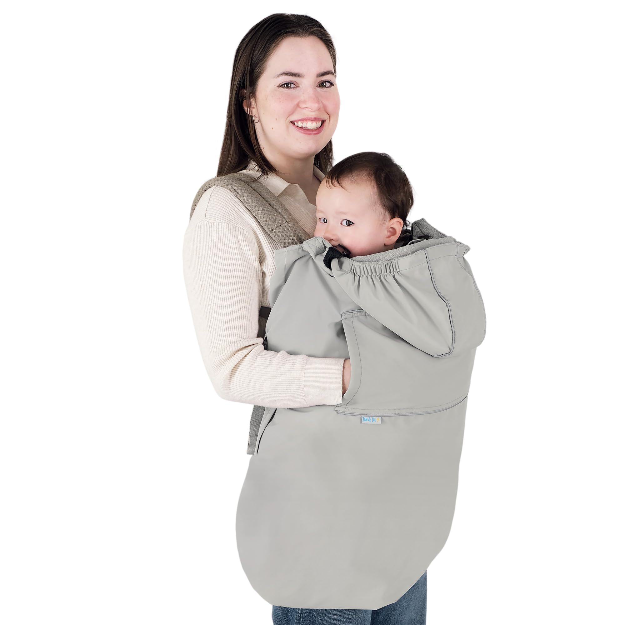 JAN & JUL Funda impermeable para portabebés para lluvia, ajuste universal para asientos de coche y cochecitos (Greystone)
