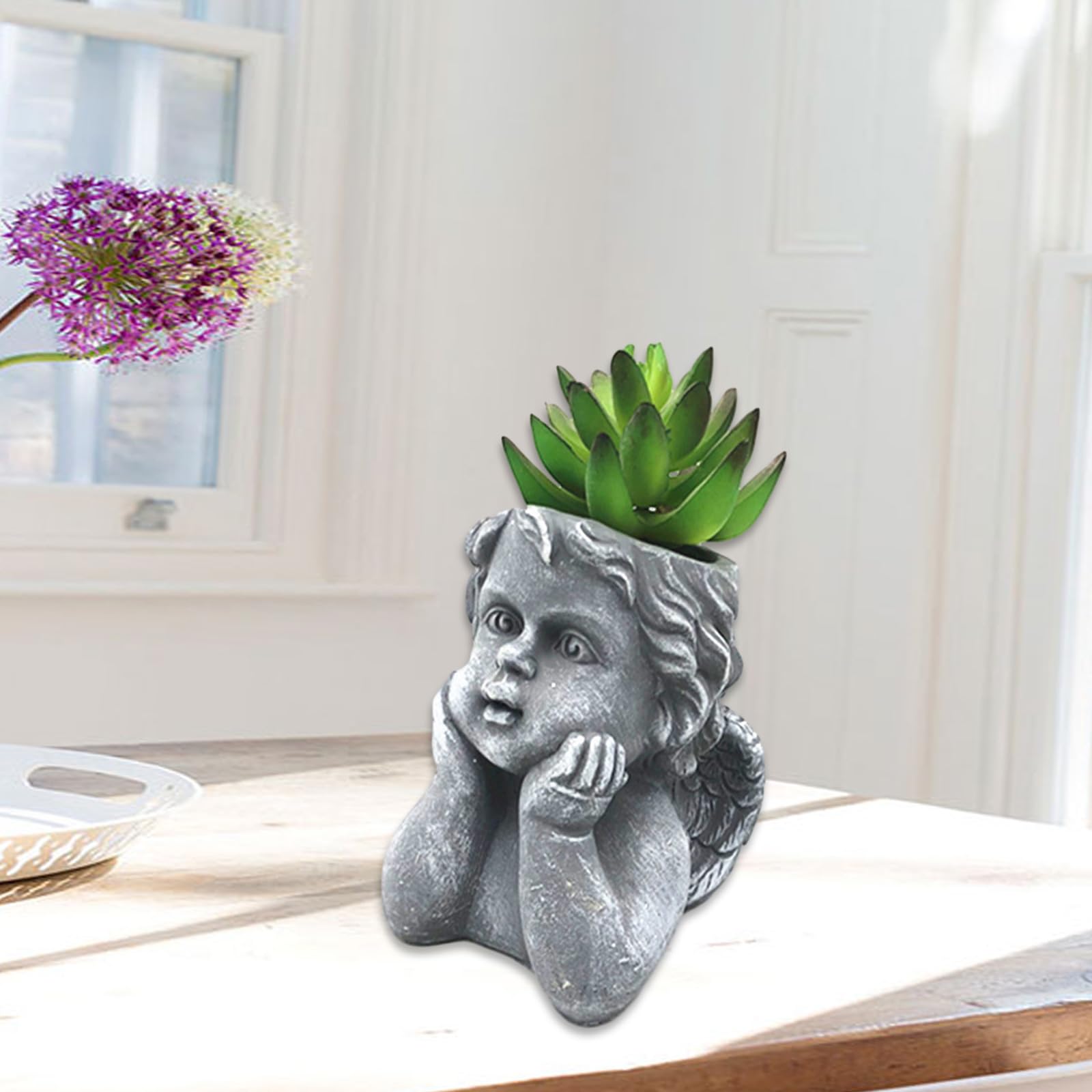 Molde creativo de resina para decoración de mesa y jardines de cemento con forma de niña