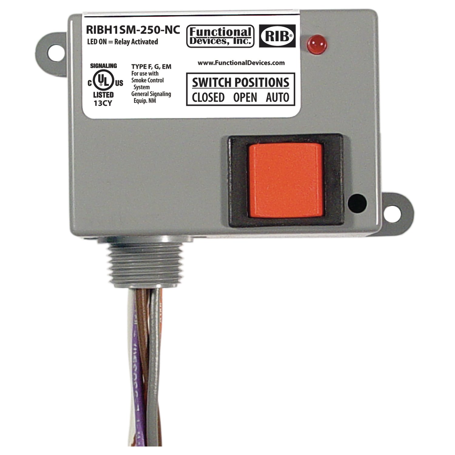 RIBH1SM-250-NC | FDI | Enclosed Relay 10Amp SPST-NC + Override ...
