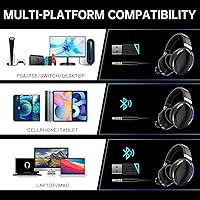 Vista 4 de KOFIRE UG-06 Wireless Gaming Headset for PS4 PS5 PC, 30H Playtime, Low Latency, Noise Cancelling Over Ear Bluetooth Gaming Headphones with Dual Mic