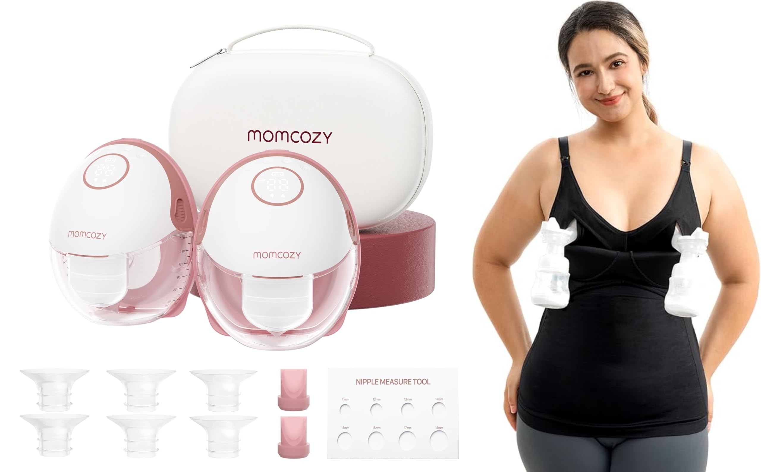 Momcozy Milchpumpe Mobile Style| M6, Tragbare Stillpumpe, Still-BH & Hands Free Pumping Tank Top, All-in-One-Pump- und Still-Tanktop für Damen Größe XL