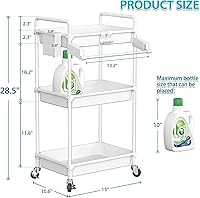 Vista 4 de SPACEKEEPER Carrito de almacenamiento rodante, carrito utilitario de 3 niveles, organización de cuarto de servicio, estantería móvil, organizador