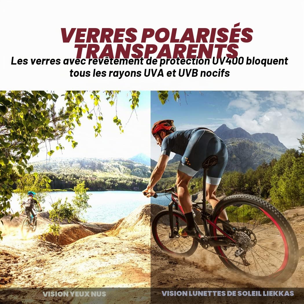 Lunettes de soleil de sport polarisées pour homme et femme avec 3 verres interchangeables pour course à pied, pêche, VTT, cyclisme
