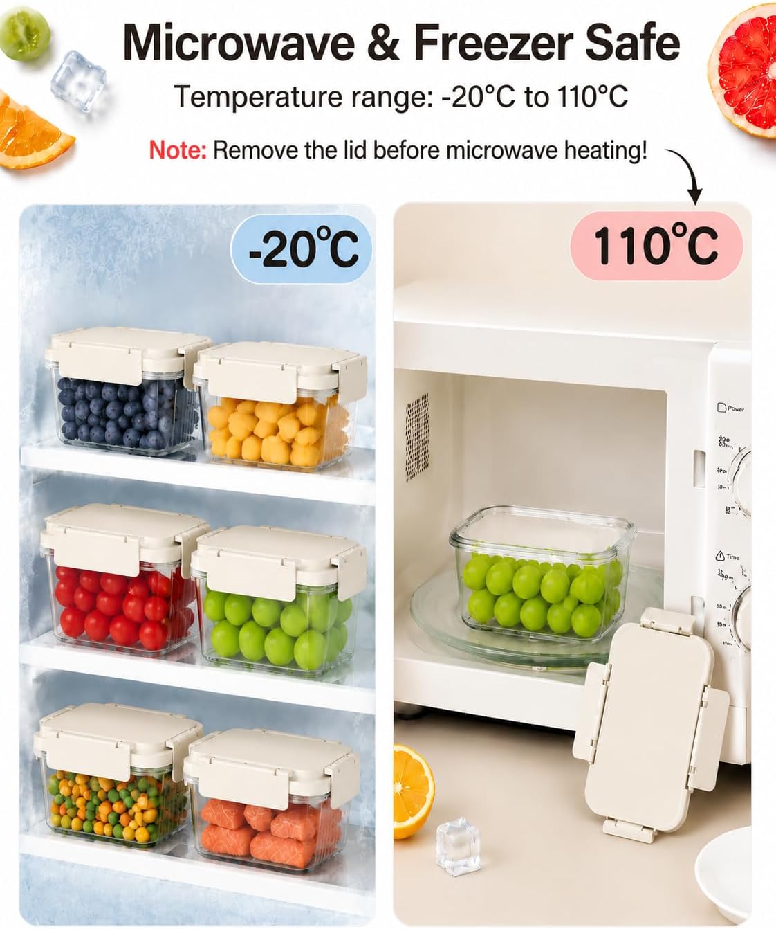 Snackle Box Container with Reusable Ice Pack, 15.2 oz Beige image 2