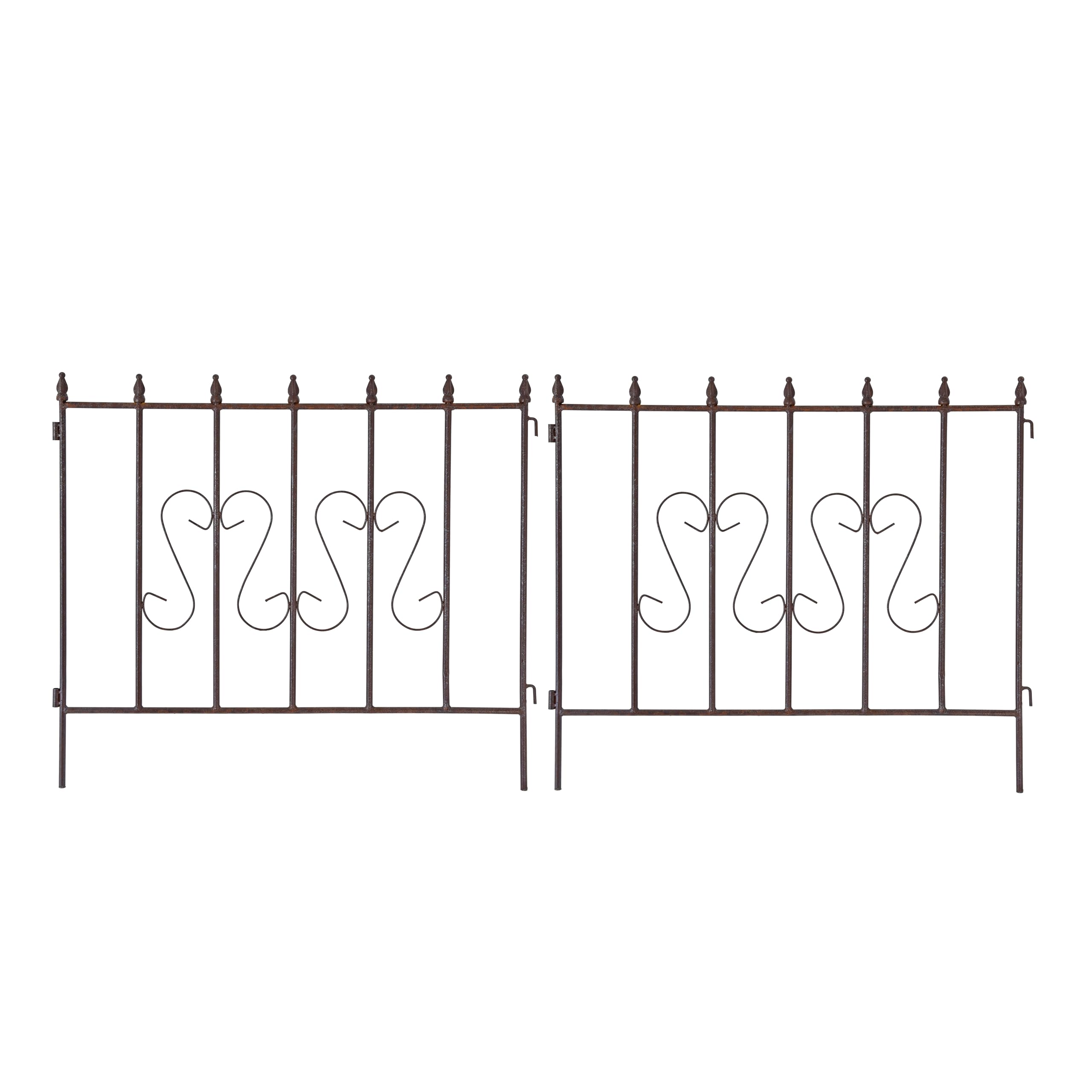 ESTEXO Schmuckzaun Metallzaun Gartenzaun Schmuckzaun Metallzaun 2er Set, Rost/Edelrost, erweiterbar