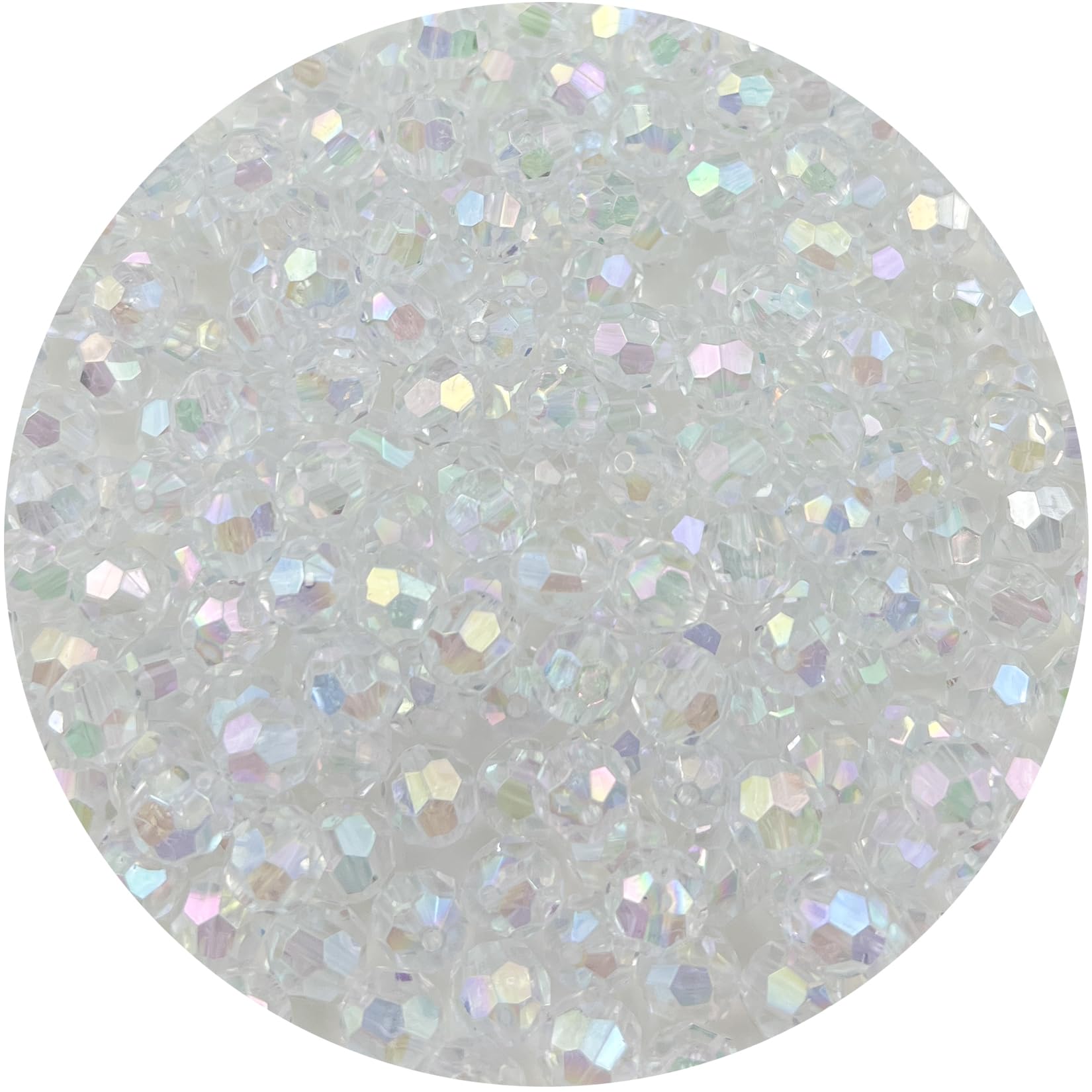 Daiyifiy 1000 Pcs 6MM Round Faceted Acrylic AB Color Transparent Crystal Acrylic Beads for Jewelry Making, Bracelets Necklaces Earrings Wind