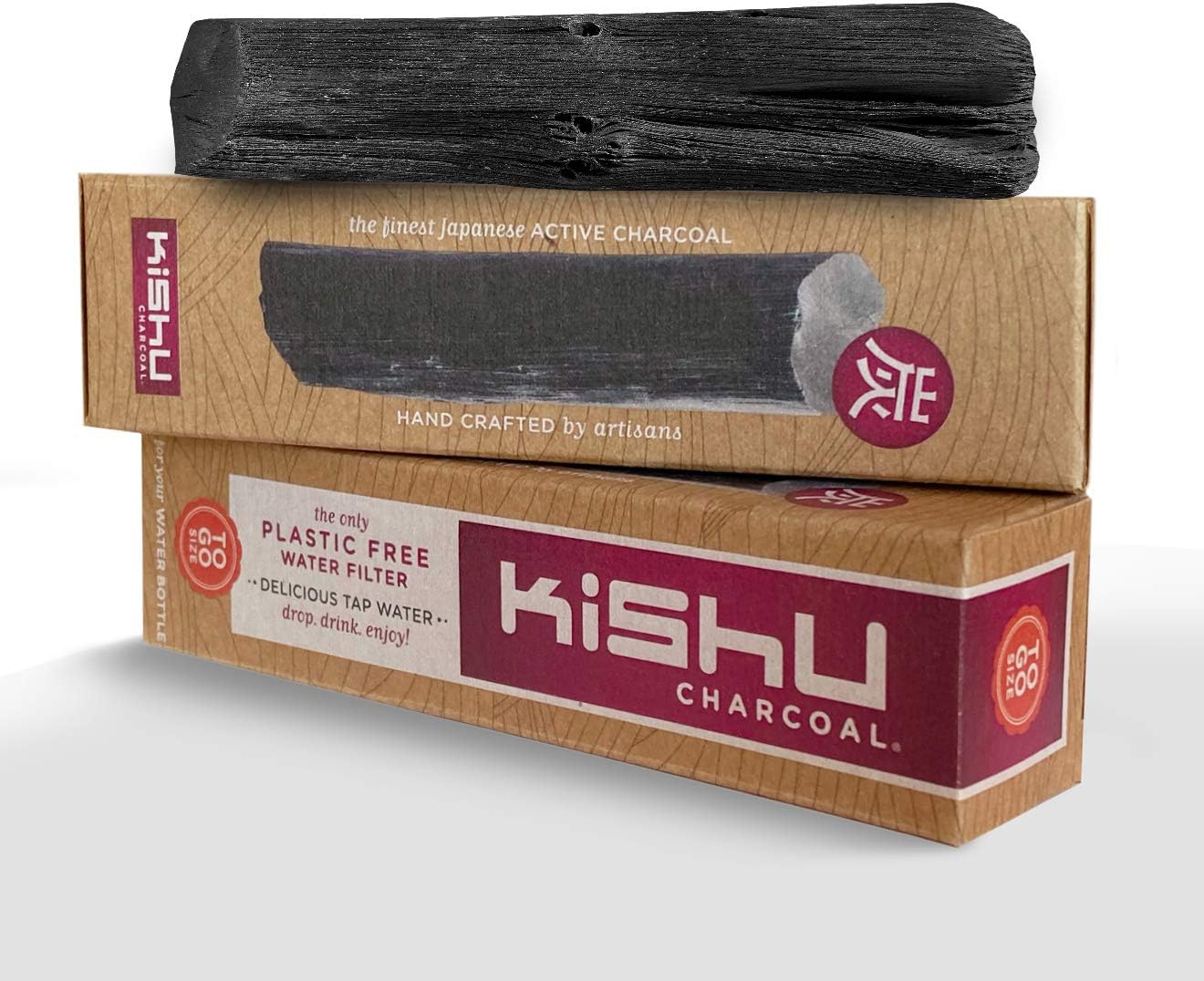 – 2-pack for Water Bottles. The Finest Binchotan from Japan! Made by artisans. Absorbs Toxins in tap water.